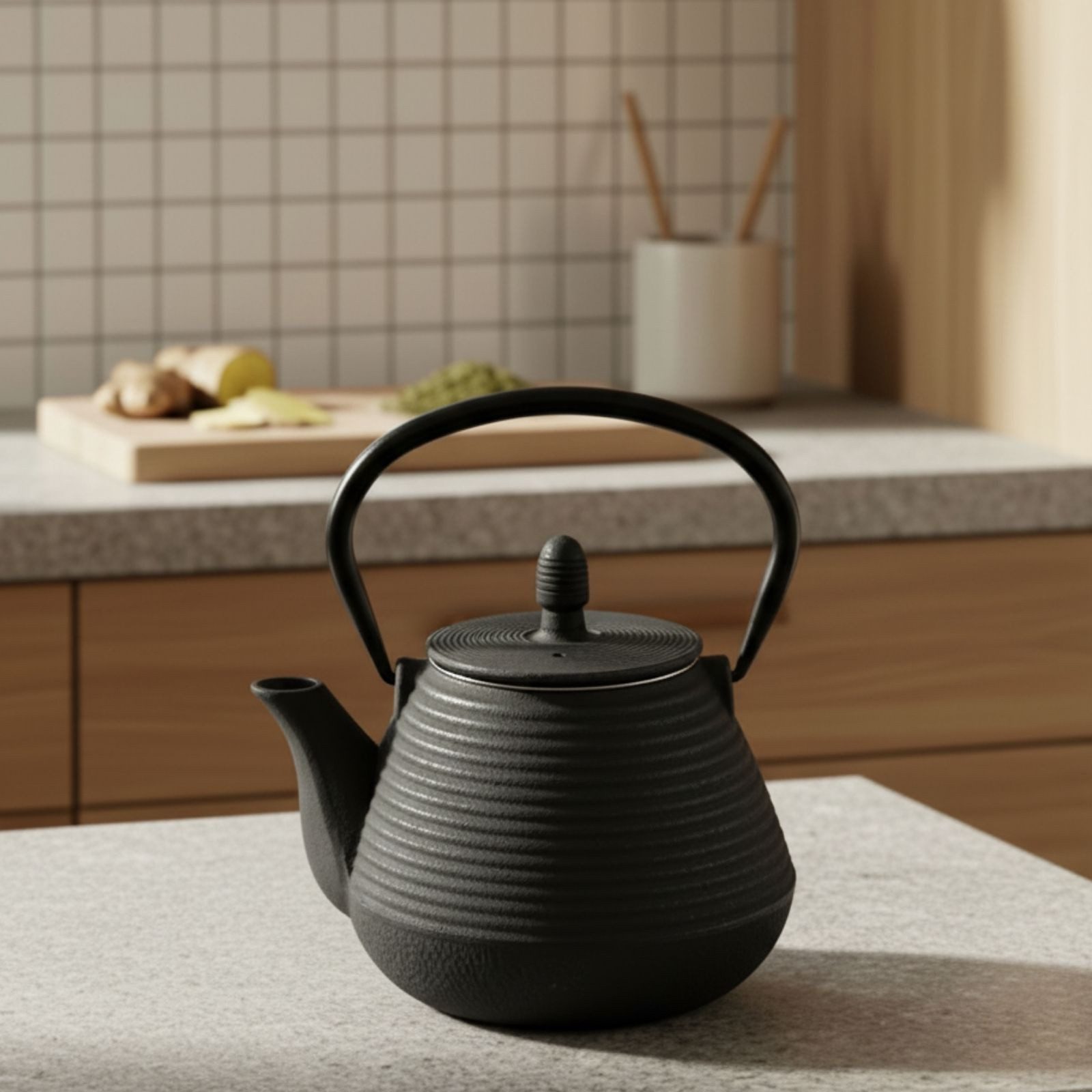 AROMELIO Teekanne Teekanne aus Gusseisen mit Sieb YUKI, 1000 ml