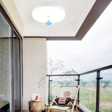 LETGOSPT Deckenleuchte Superhelle LED Deckenlampe mit Bewegungsmelder Innen, LED fest integriert, ‎Kaltweiß, Rund Sensor Leuchte für Bad Schlafzimmer Flur Küche Wohnzimmer