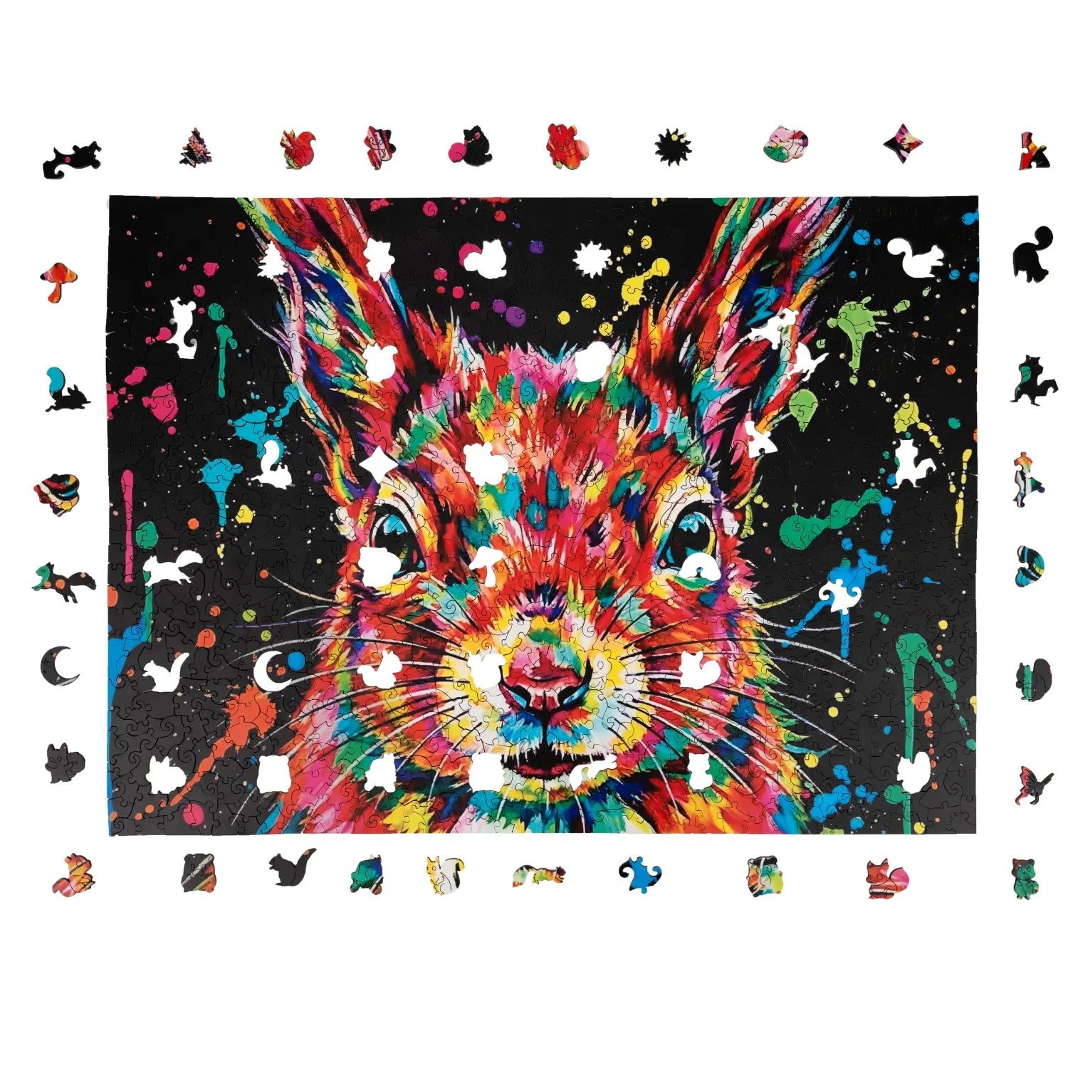 MagicHolz Puzzle Buntes Eichhörnchen Holzpuzzle (2D), 1000 Puzzleteile