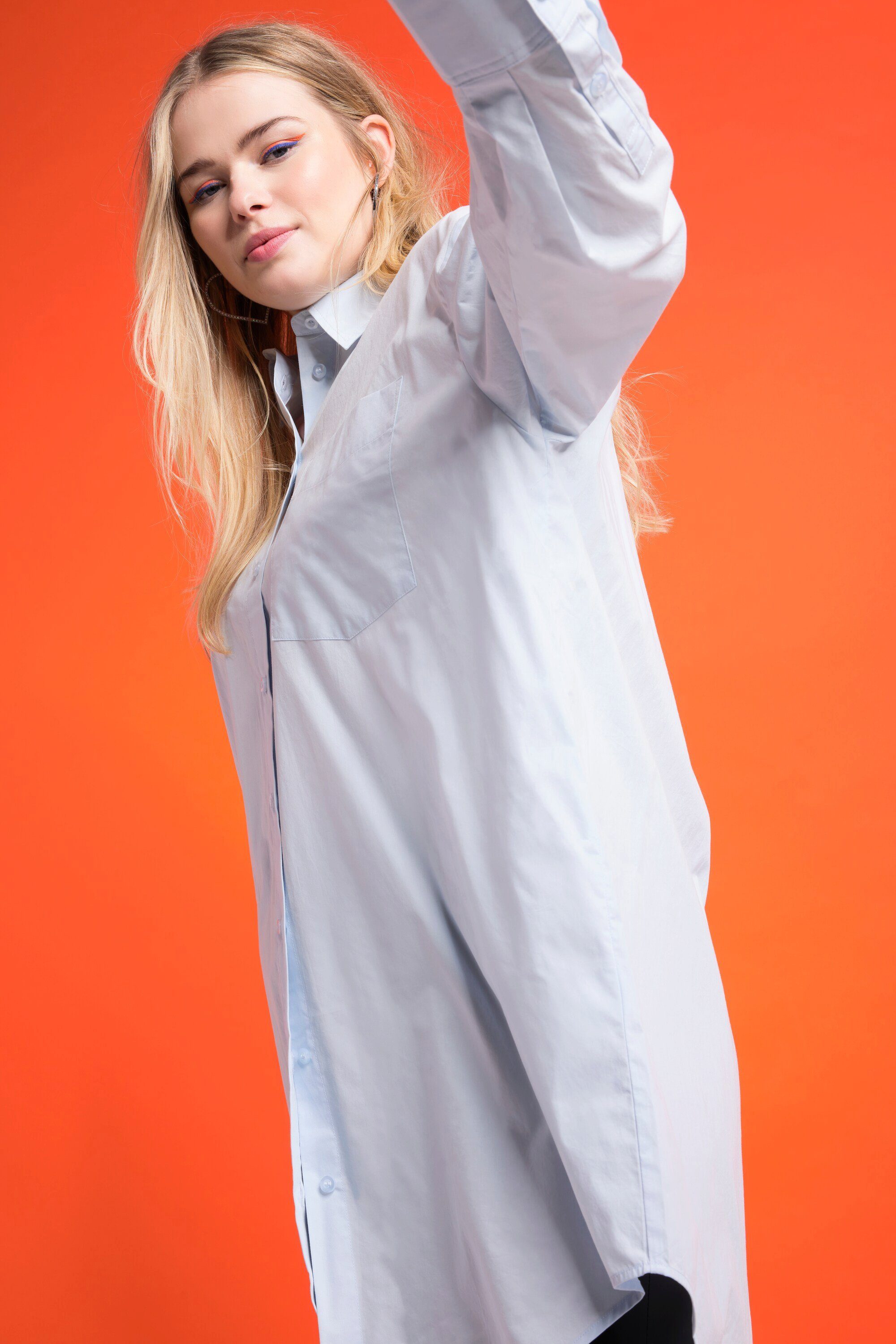 Studio Untold Hemdbluse Hemdbluse oversized Knopfleiste Hemdkragen