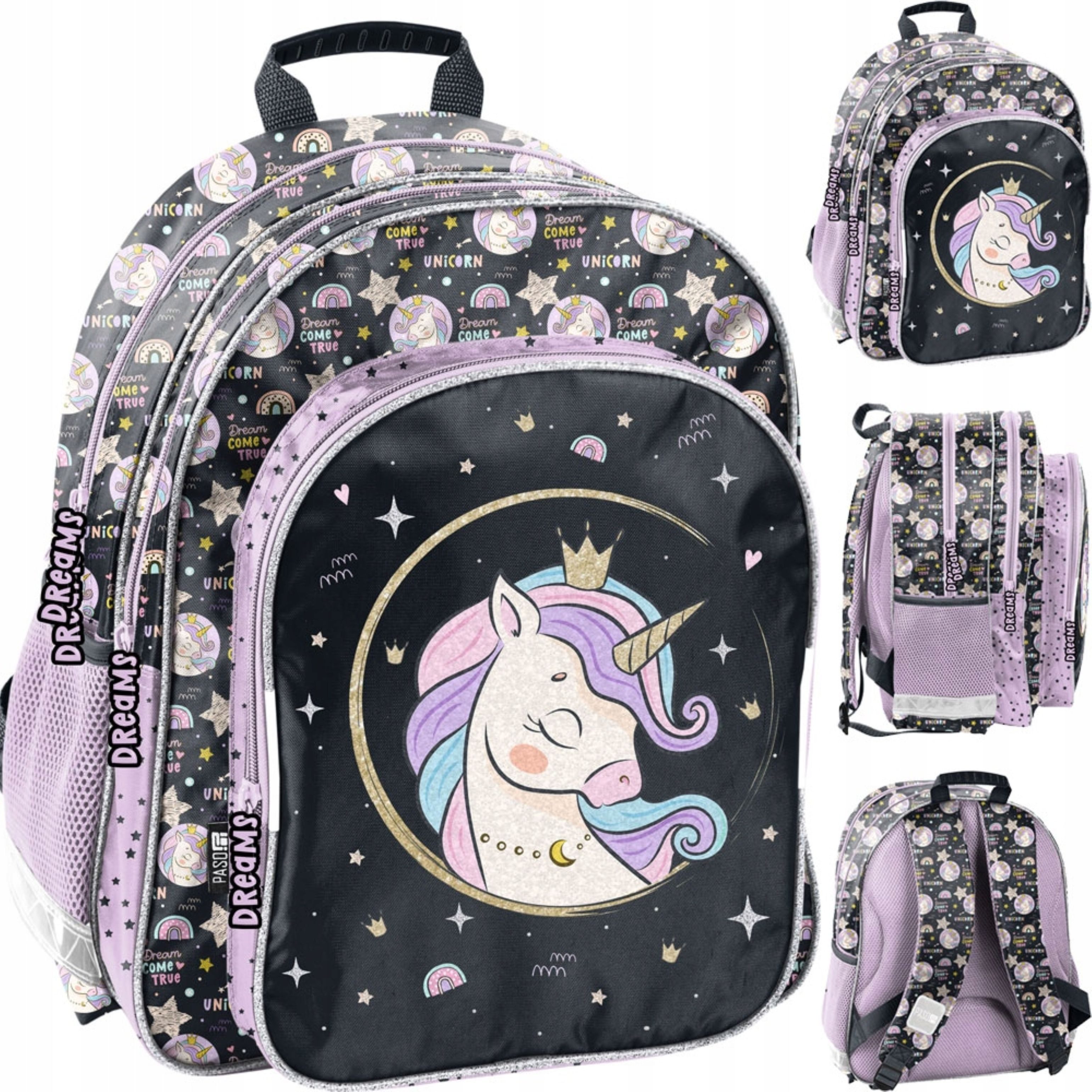 PASO Schulrucksack Schulrucksack Tornister Mädchen Einhorn Unicorn PASO 1-3 Klasse
