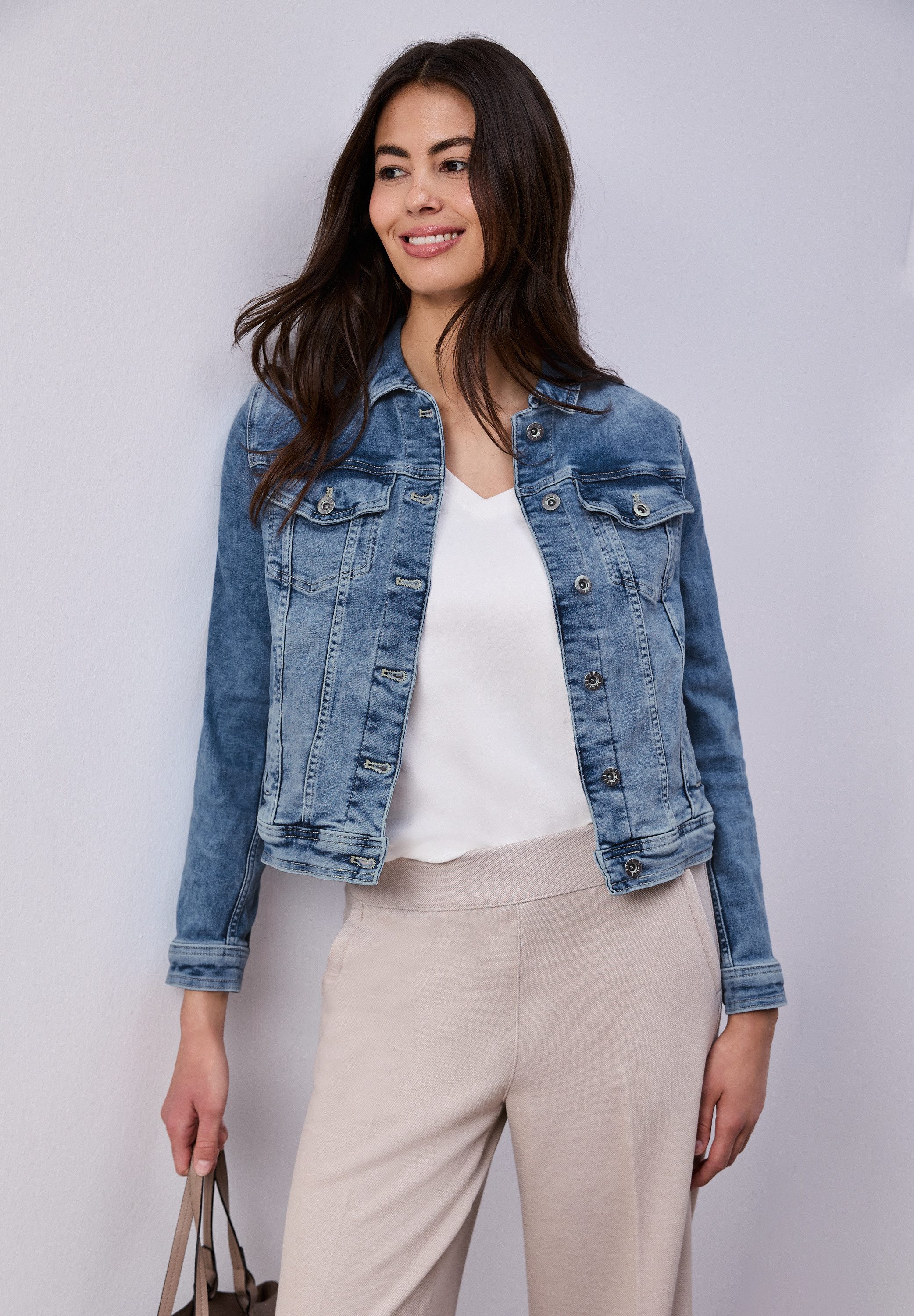 STREET ONE Jeansjacke mit Brust Taschen günstig online kaufen