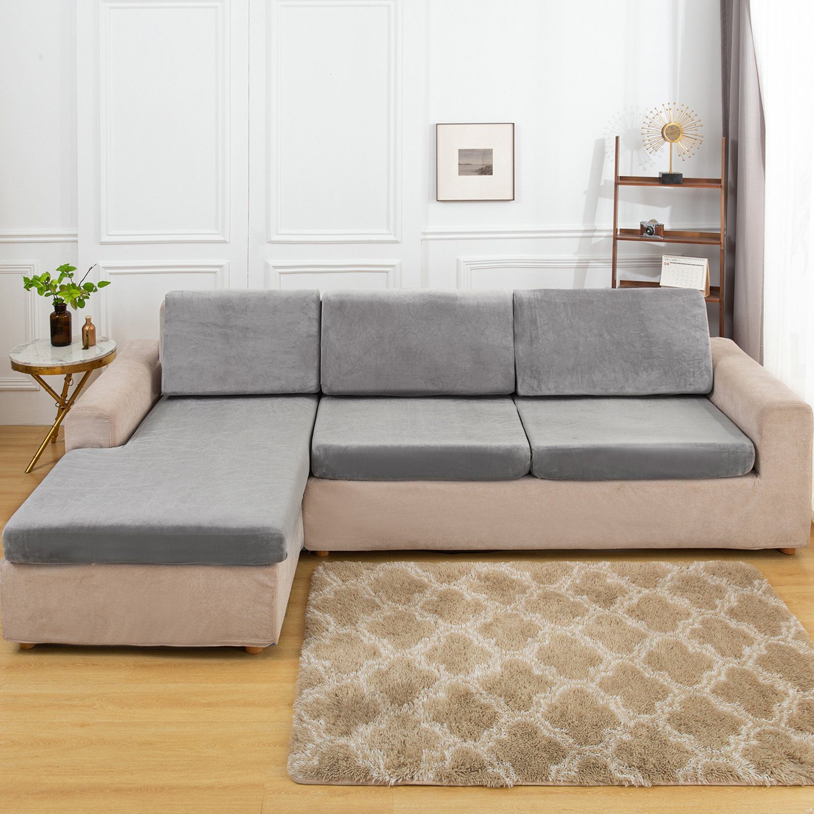 Rosnek Sofahusse Stretch, Samt, mit elastischer Unterseite, für Sofa
