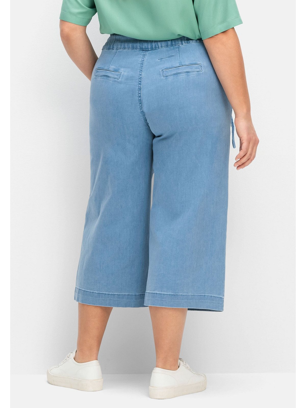 Sheego Stretch-Jeans Große Größen mit High-Waist-Bund und Bindegürtel