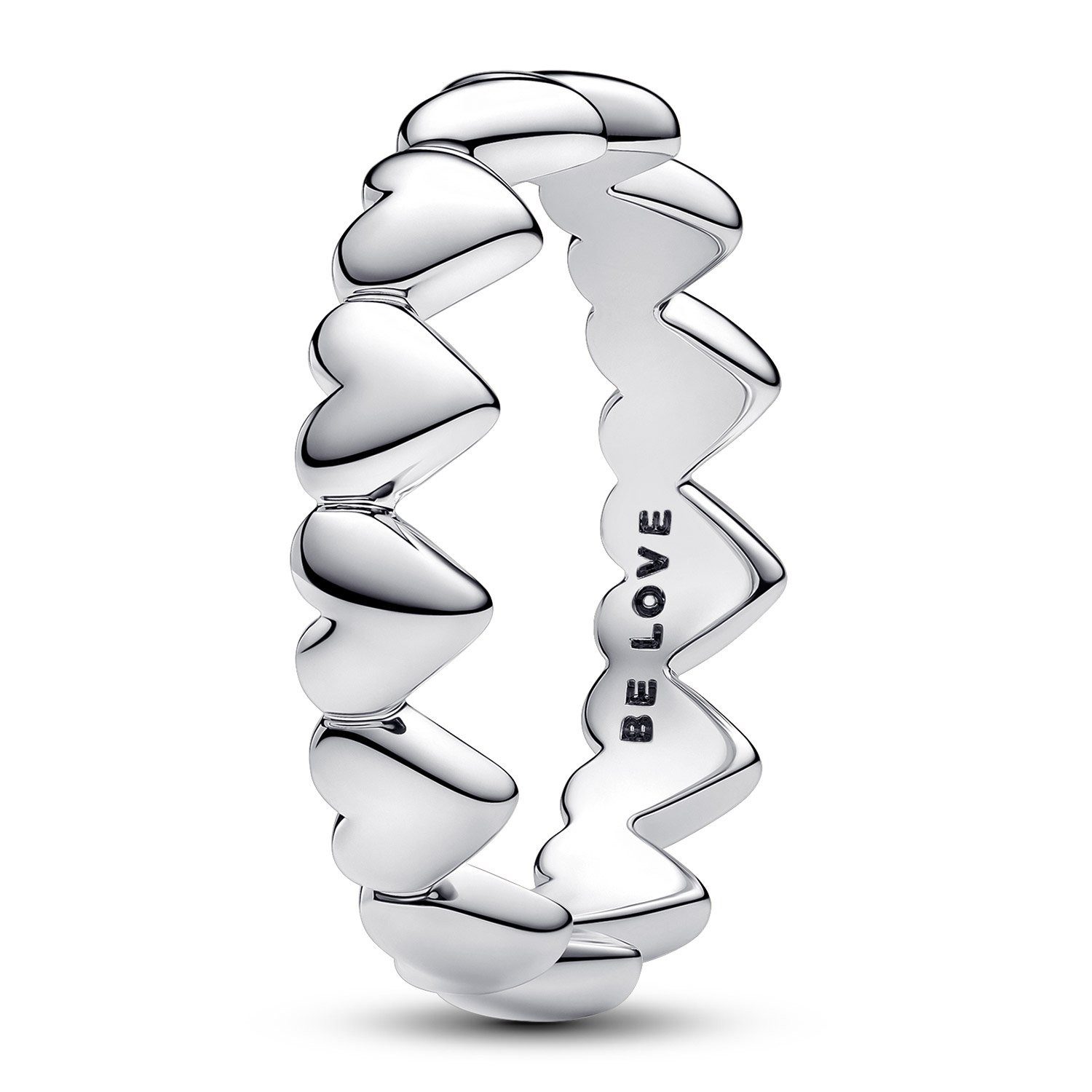 Pandora Fingerring Damen Herzensreihe Zweifarbig
