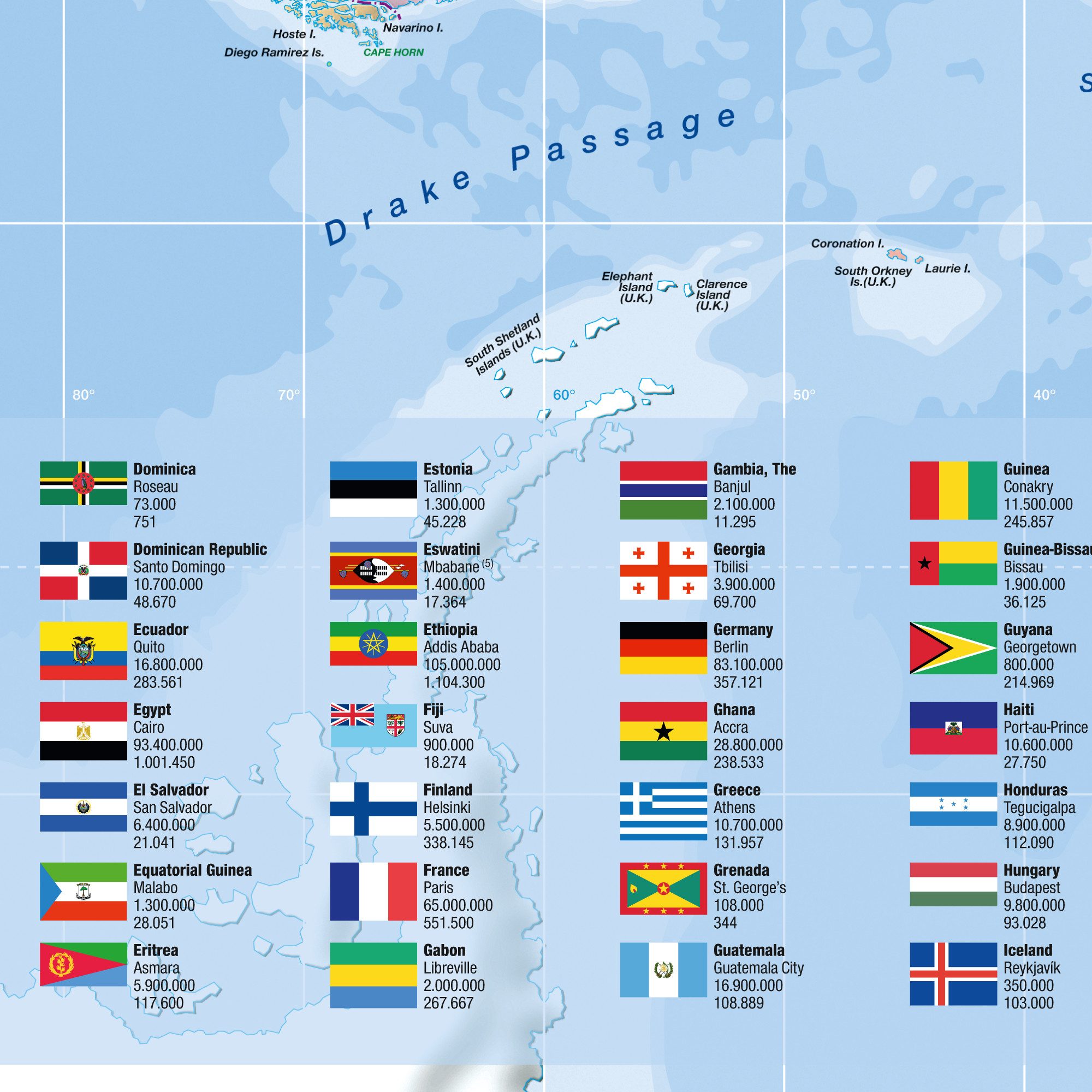 Poster World Map with flags - Giant Poster - English Edition