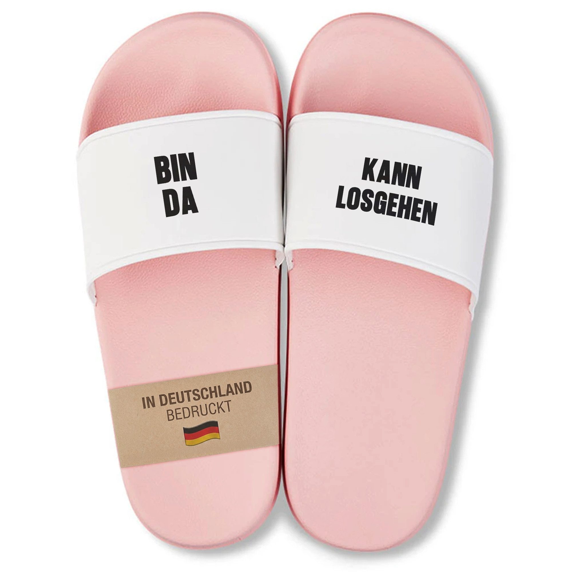 22Feels Badelatschen Damen Pink Geschenk lustig Spruch Sommer Urlaub Party Badepantolette IN DEUTSCHLAND BEDRUCKT