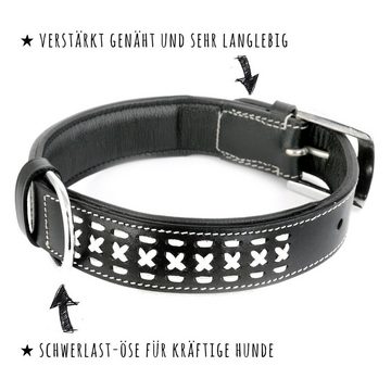 Monkimau Hunde-Halsband Hundehalsband aus Leder, Leder