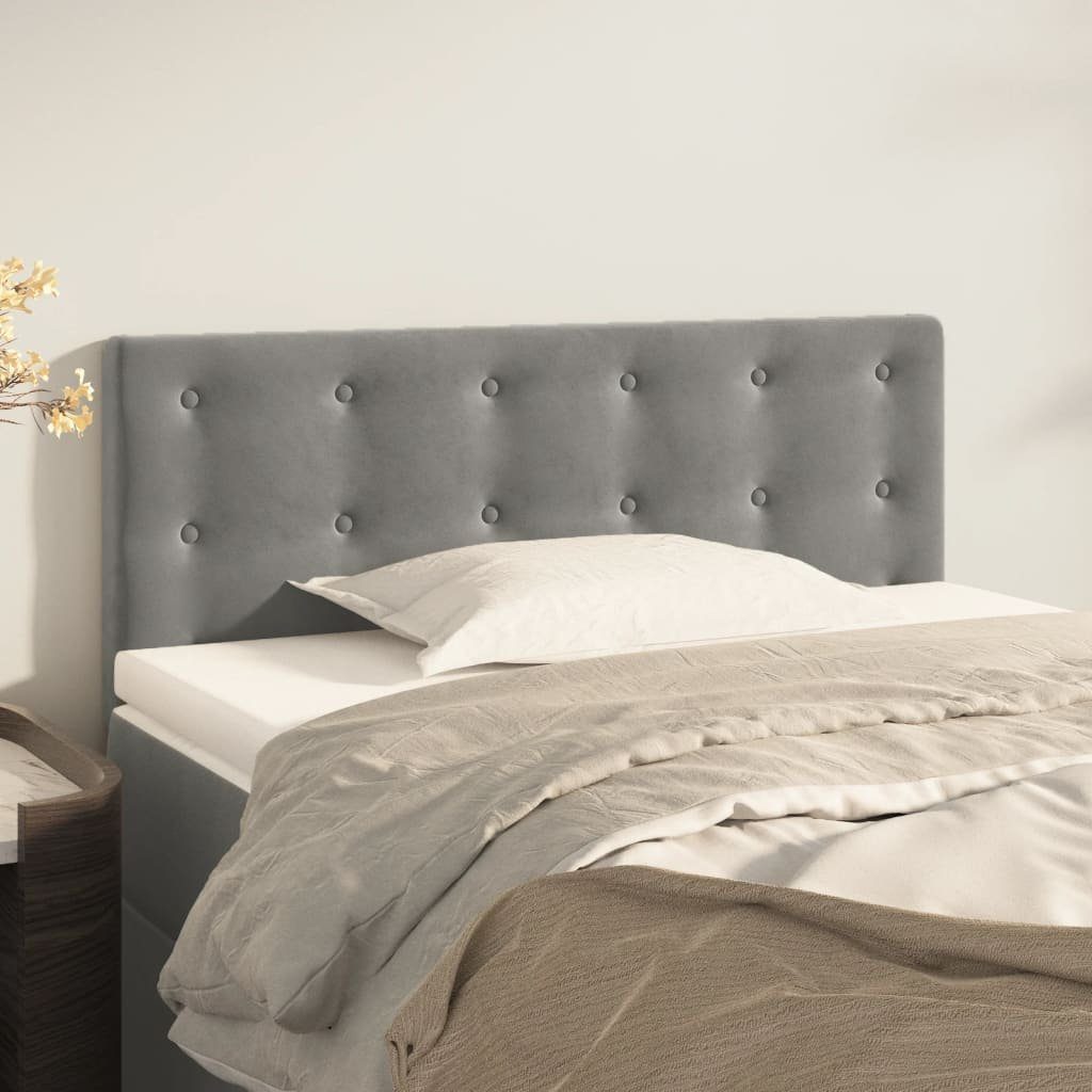 vidaXL Bett Kopfteil Hellgrau 90x5x78/88 cm Samt (1-tlg)