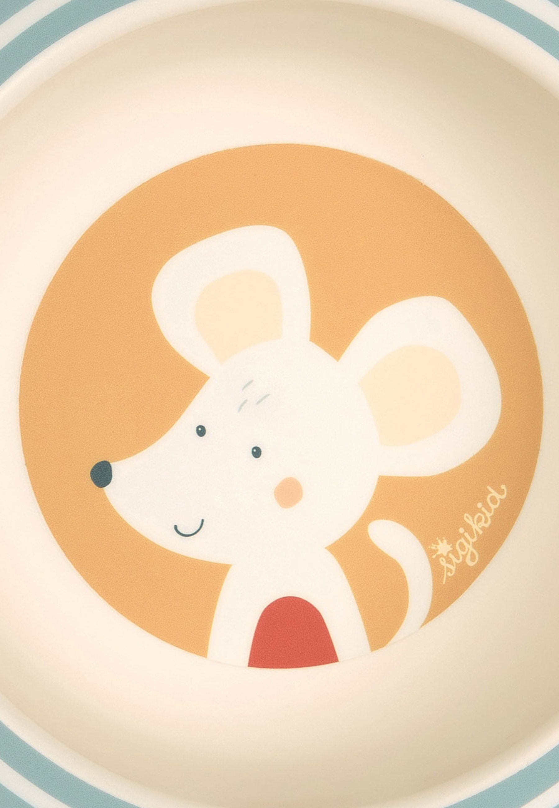 Sigikid Kindergeschirr-Set Kindergeschirr Schüssel Maus rPET "4 Freunde" (5-tlg), Material außen: 100% rPET, Material innen: Silikonring im Boden