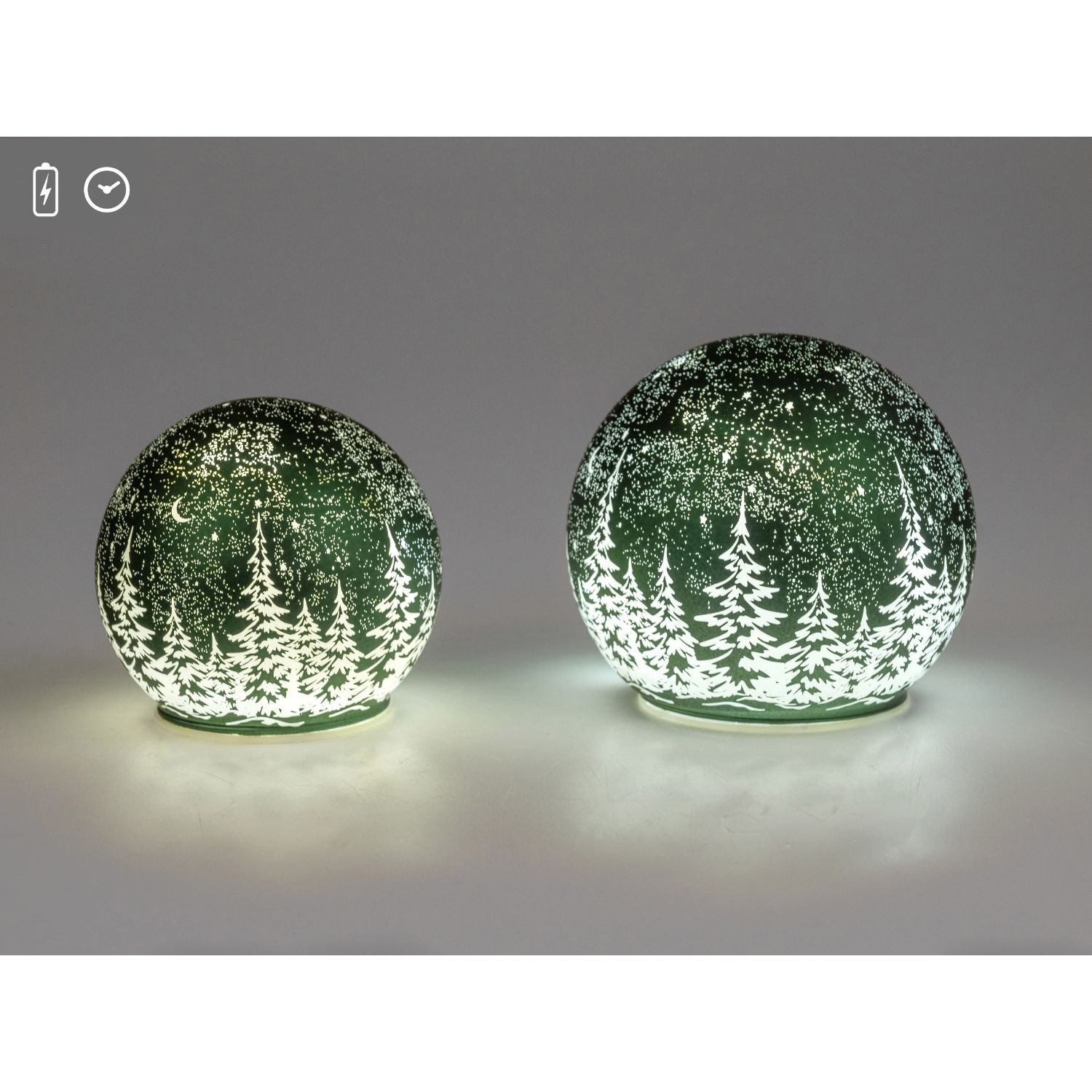 formano LED Kugelleuchte Frosty Winterwald Weihnachtsdeko, LED, Mit Timerfunktion, Grün, Winterwald, H: cm