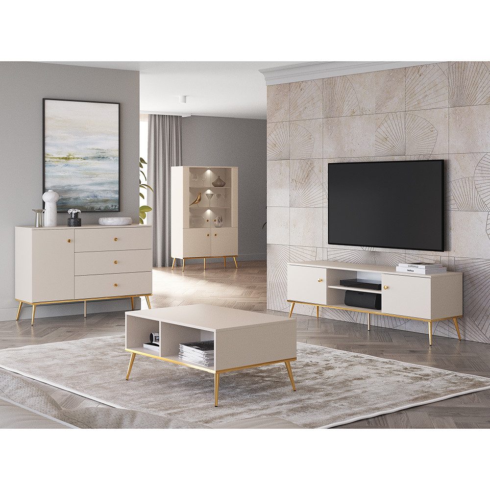 Lomadox Wohnzimmer-Set STRUGA-131, (Mega-Spar-Set, 4-St., TV-Board günstig online kaufen