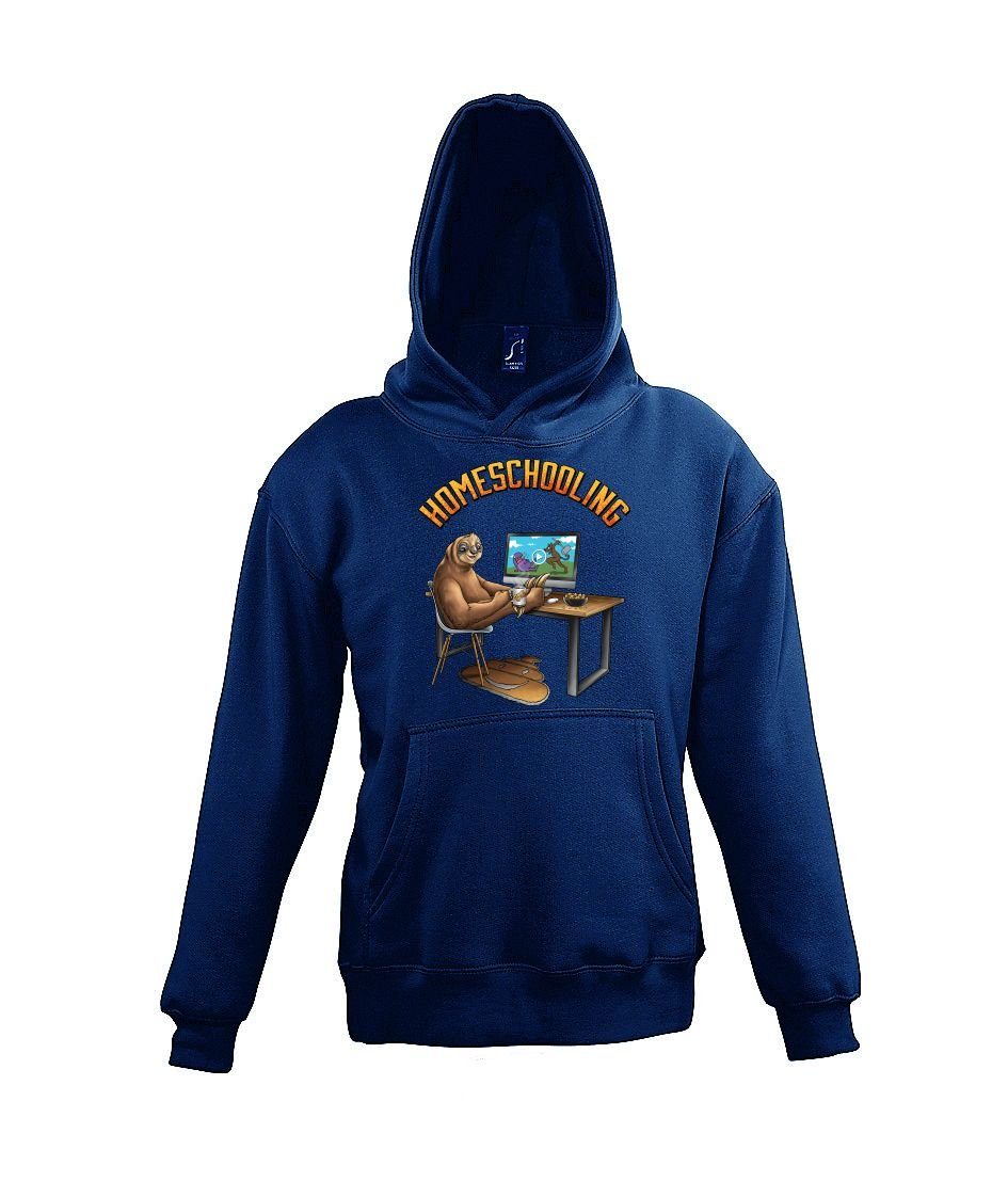 Youth Designz Kapuzenpullover Homeschooling Kinder Hoodie Pullover mit lustigem Fun Print Navyblau