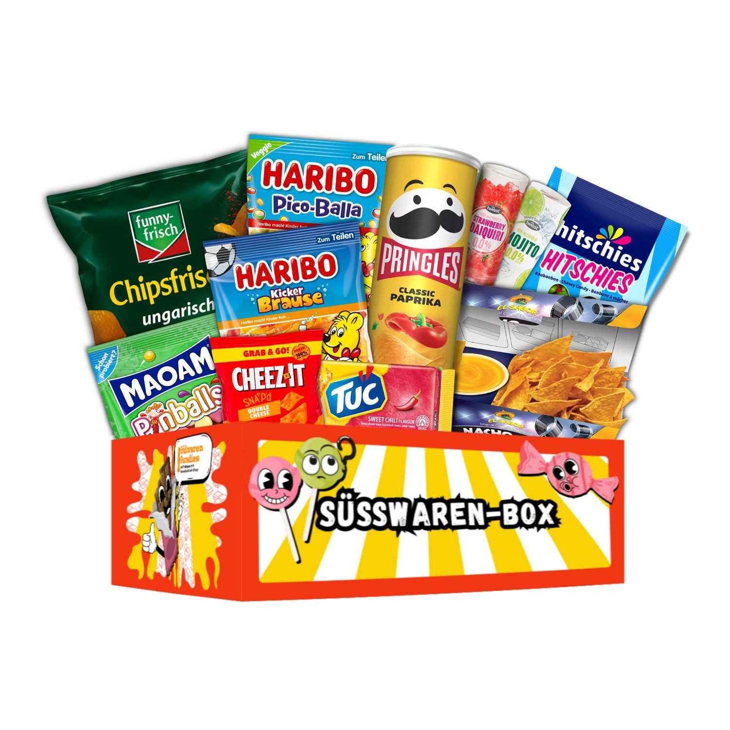 Fruchtgummi Bären & Co. Süßigkeit, Mega Paradies Snack Mix Box mit Chips Cracker Fruchtgummi 1770g