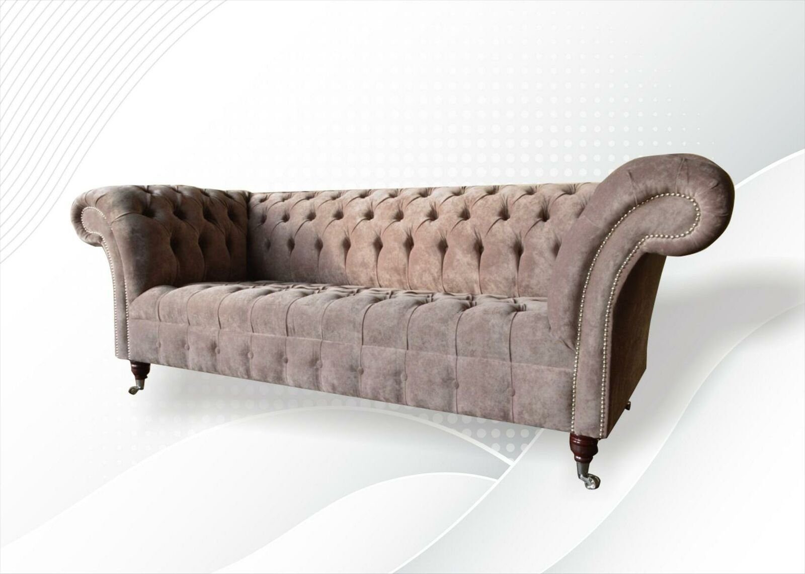 Made Brauner Polstermöbel Europe Chesterfield 3-er Neu, Dreisitzer Luxus Möbel JVmoebel in Sofa