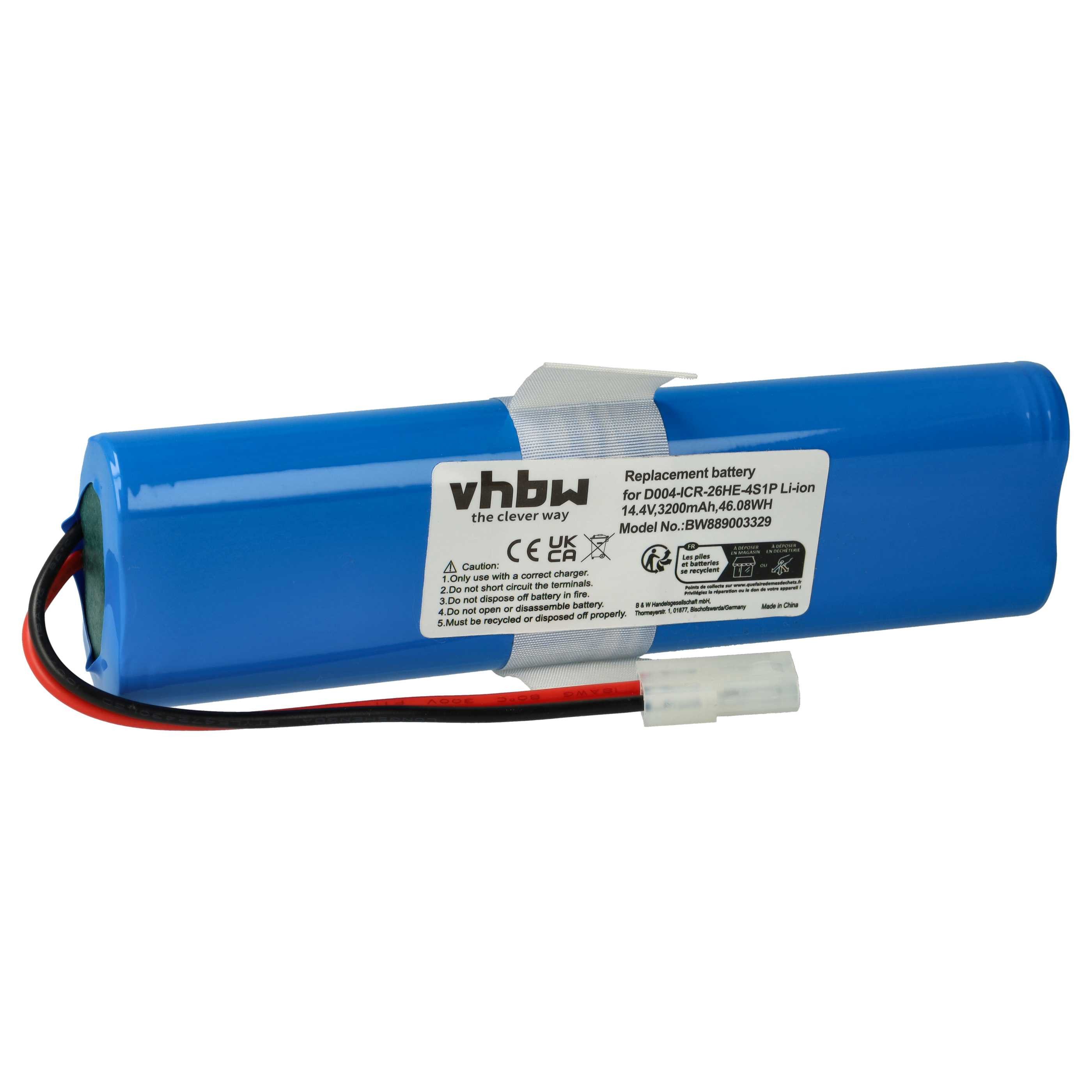 vhbw Akku passend für 360 S6 Saugroboter (3200 mAh, 14,4 V, Li-Ion) Staubsauger-Akku Akku Li-Ion 3200 mAh (14,4 V, 1 St), Leistungsfähiger Austausch-Akku für Ihren Saugroboter