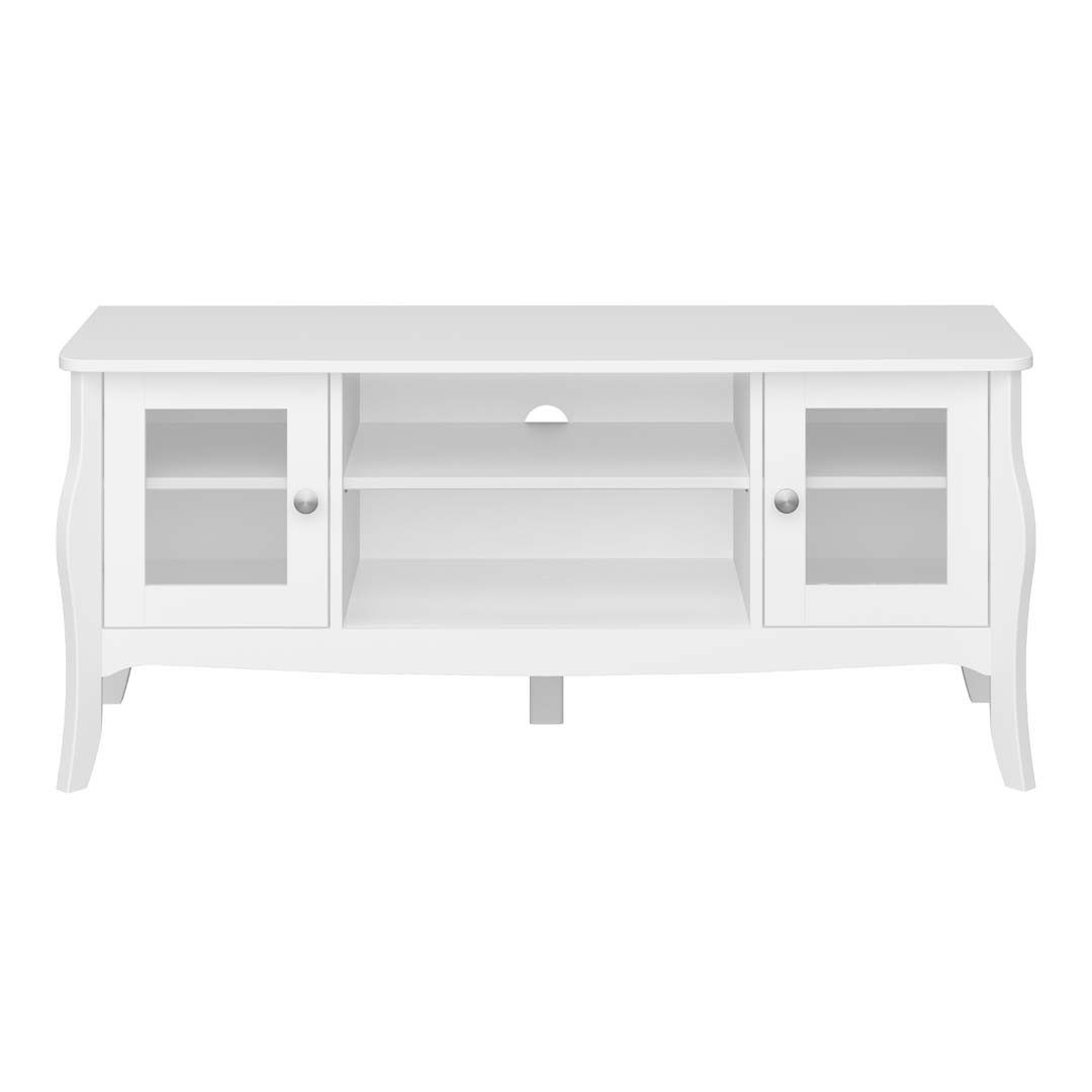 ebuy24 TV-Bank Baroque TV Tisch 2 Türen 1 Ablage Weiß.