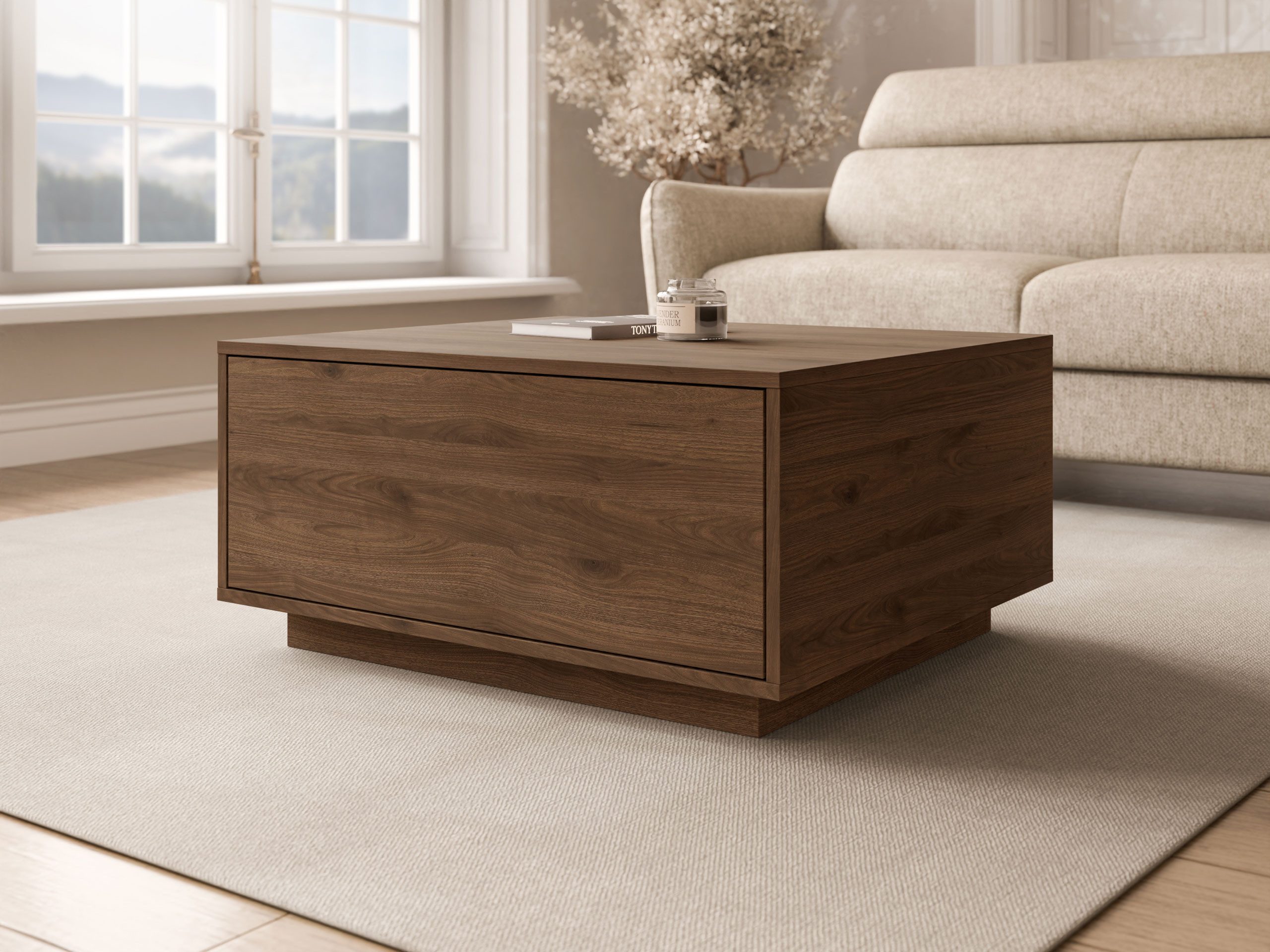 MIRJAN24 Couchtisch Bavro (mit Klappe), 80x70x39 cm, Gasdruckfeder