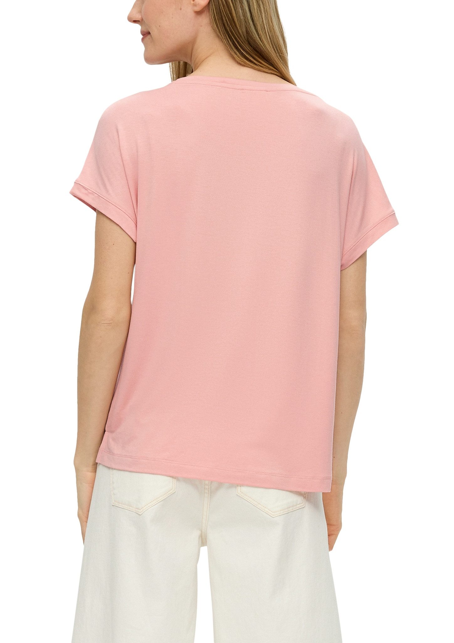 s.Oliver Print-Shirt mit großem Floral-Print günstig online kaufen