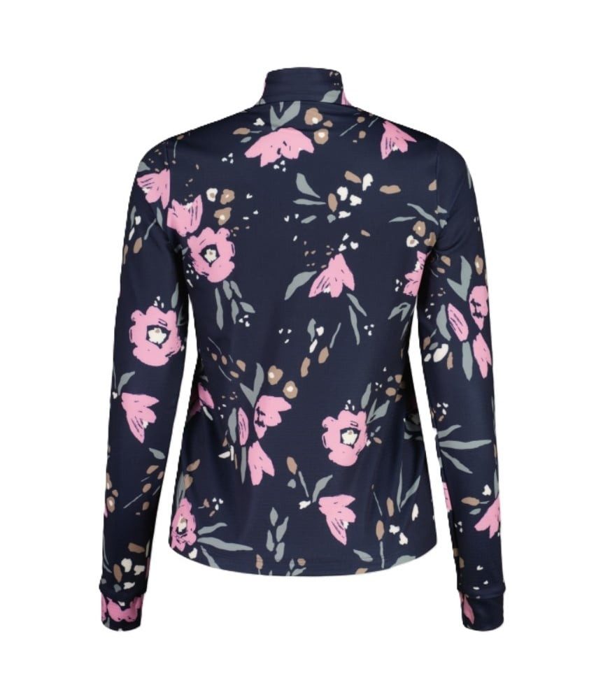 Maloja Langarmshirt SawangM Adventure Midlayer Shirt (warm, 4-Wege-Stretch) navyblau/blume