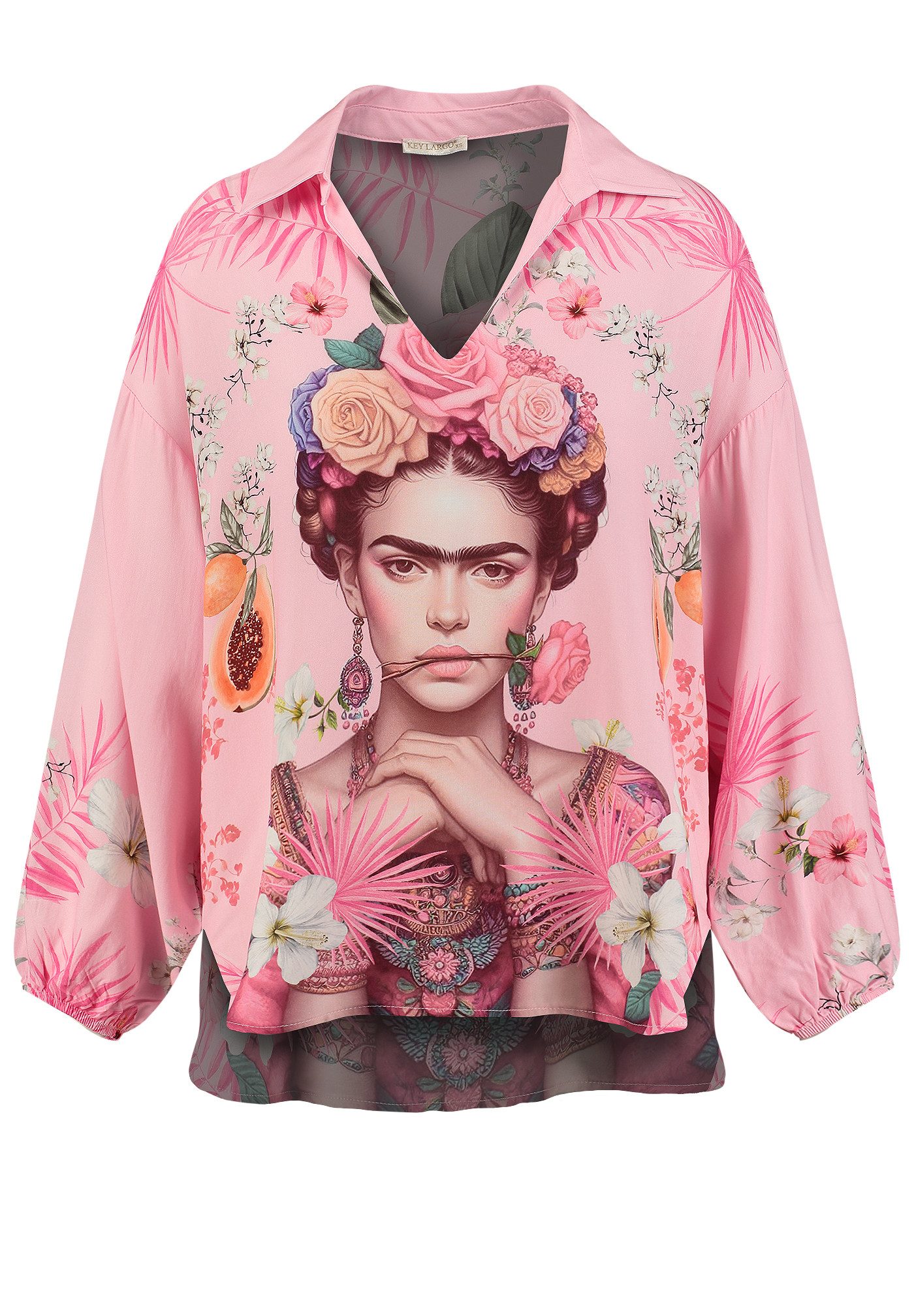 Key Largo Langarmbluse WB GALLERY v-neck (1-tlg)