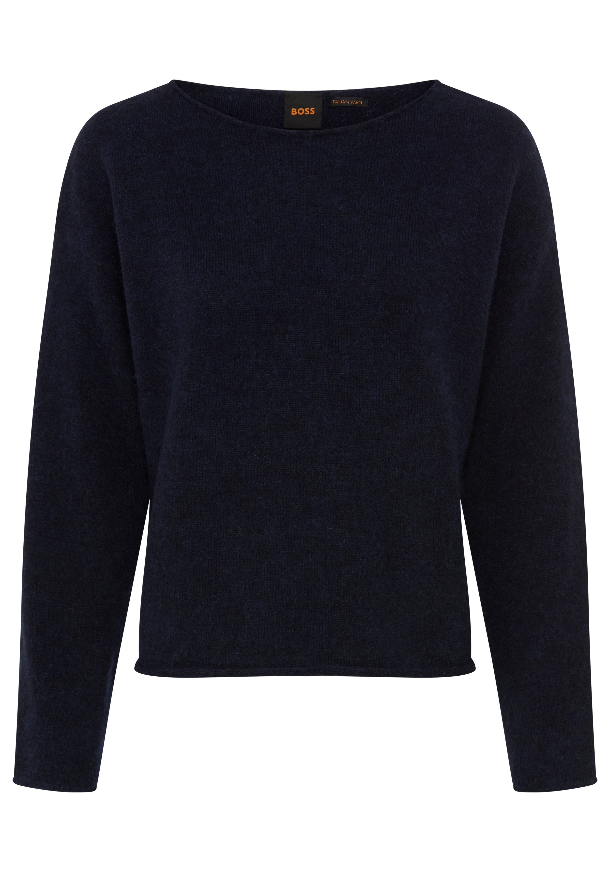 BOSS ORANGE Rundhalspullover Follettino Premium Damenmode mit Alpaka und Wolle, Relaxed Fit