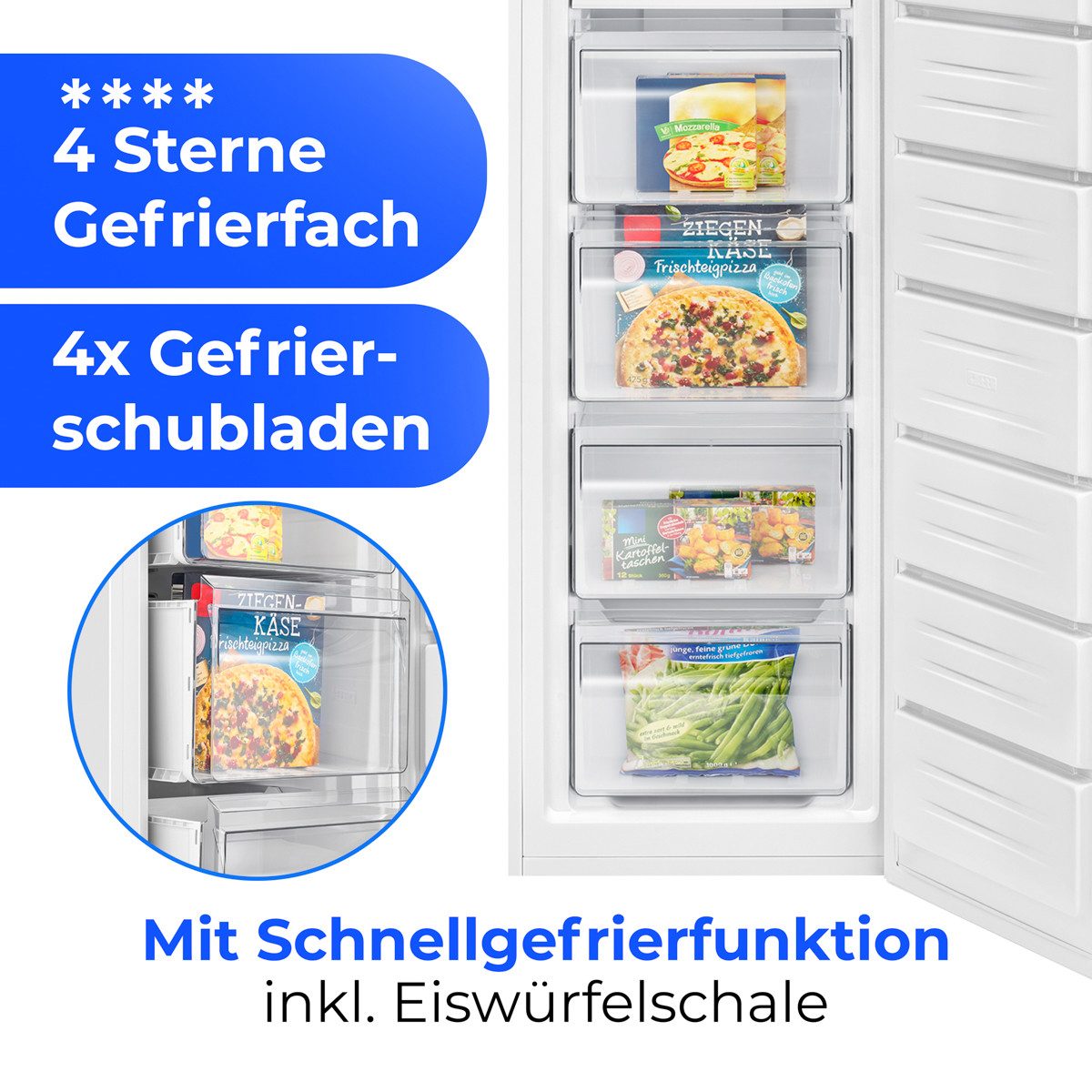 BOMANN Gefrierschrank GS 7366, 170.5 cm hoch, 54 cm breit, Gefrierschrank Nofrost, Energieklasse D, 171cm