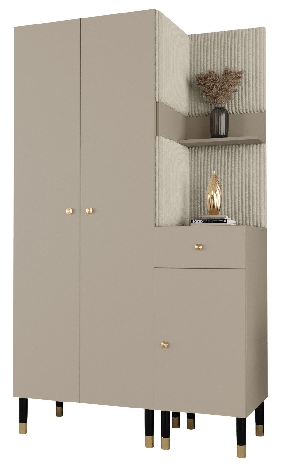 ABIKS MÖBEL Kompaktgarderobe PALERMO Set 6 Garderobe mit gepolsterten Panee günstig online kaufen