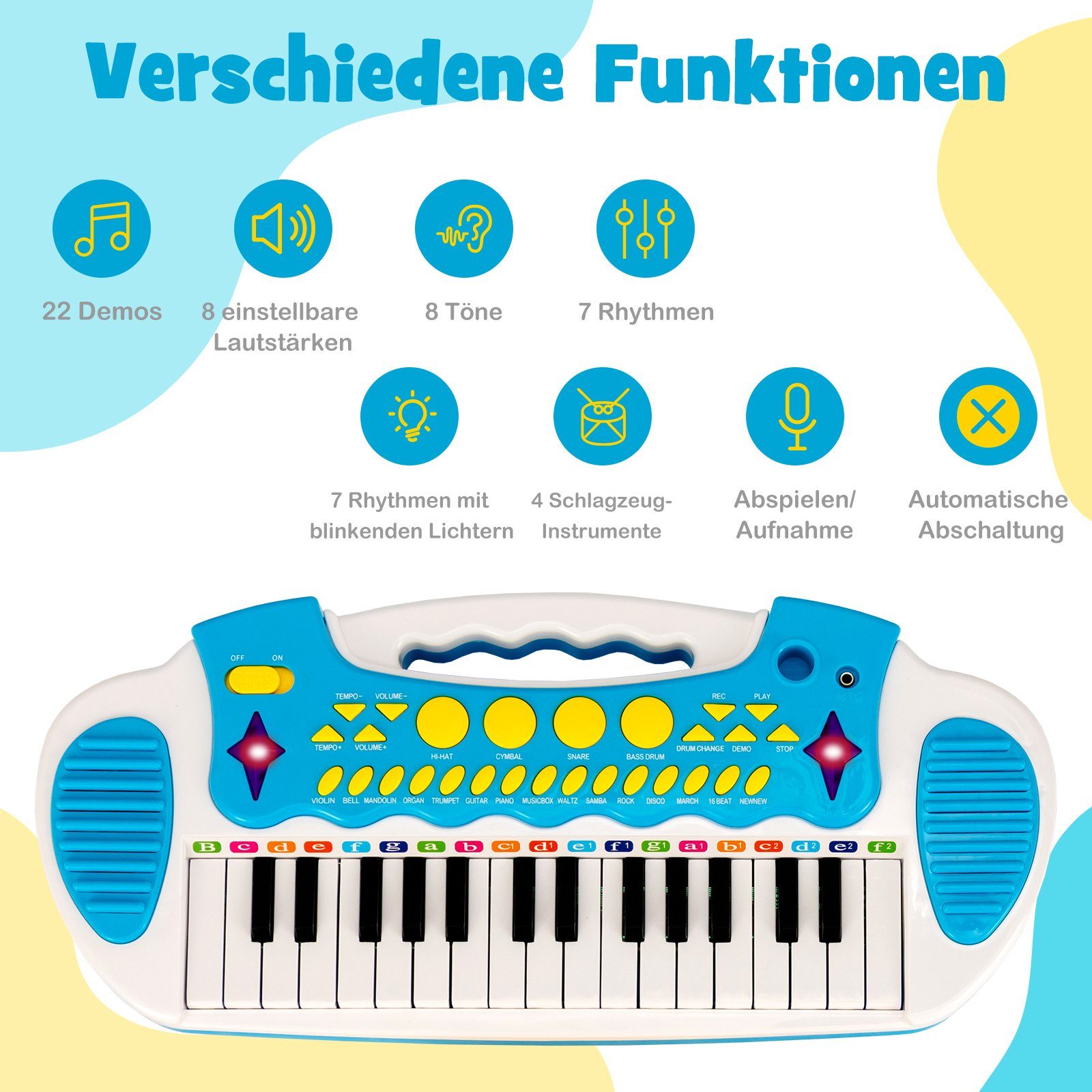 COSTWAY Spielzeug-Musikinstrument 31 Tasten Kinder Keyboard, günstig online kaufen