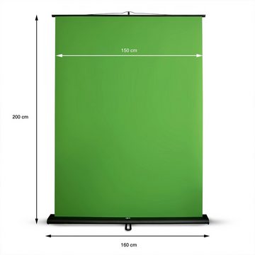 Master of Boards Fotohintergrund Green Screen, 160 x 200cm, Fotoleinwand, Ausfahrbar