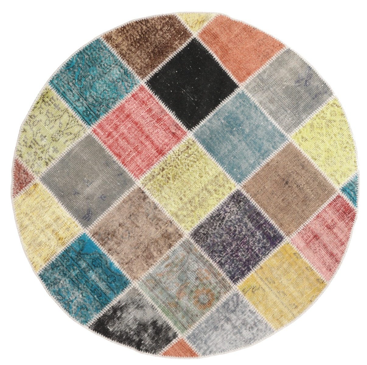 Carpet Avenue Teppich Patchwork 146x146, Rund, Höhe: 8 mm