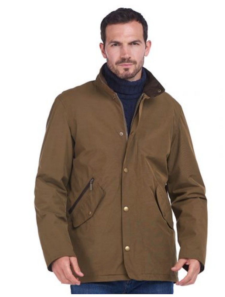 Barbour Outdoorjacke BARBOUR Chester Jacke Herren Dark Sand wasserdicht (1-St)