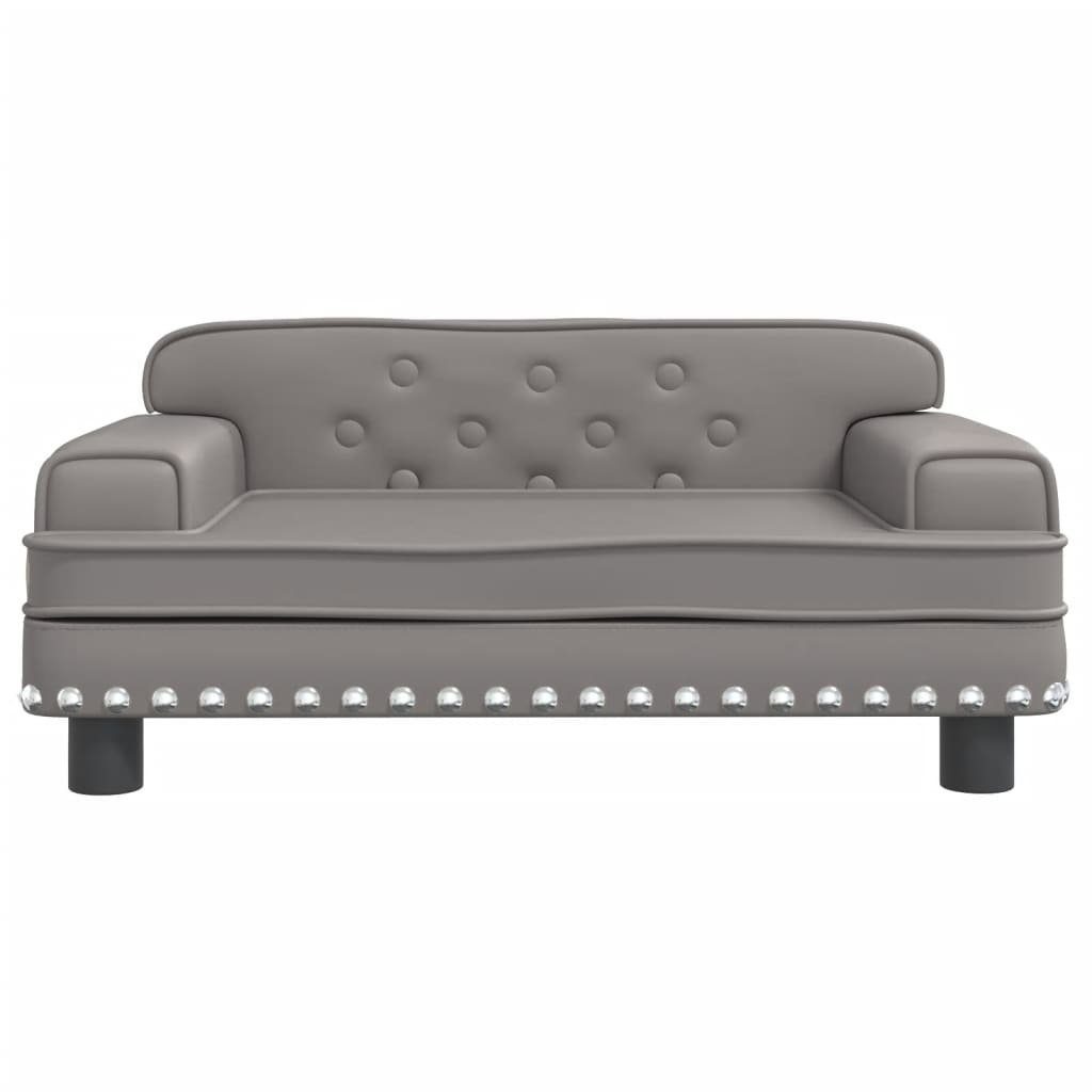 vidaXL Hundekorb 70 x 45 x 30 cm Hundebett Grau 70x45x30 cm Kunstleder Körbchen Hundeso