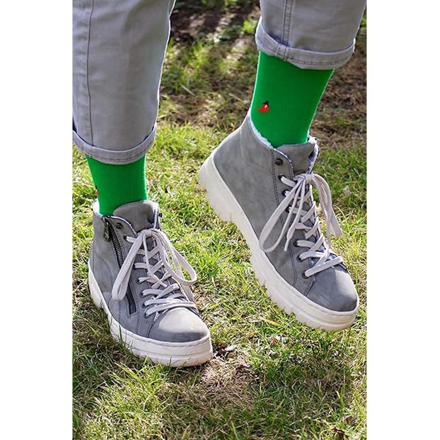 Chili Lifestyle Freizeitsocken LIMITED EDITION Rainbow Bunte Socken - Eyecatcher Farben aus Baumwolle (Multipack, 12-Paar, 6 Farben - Baumwollsocken) Weichbund  – Bild 5 von 5