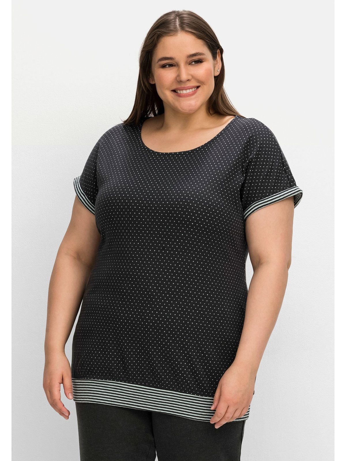 Sheego T-Shirt Große Größen Mustermix, Baumwolle im aus