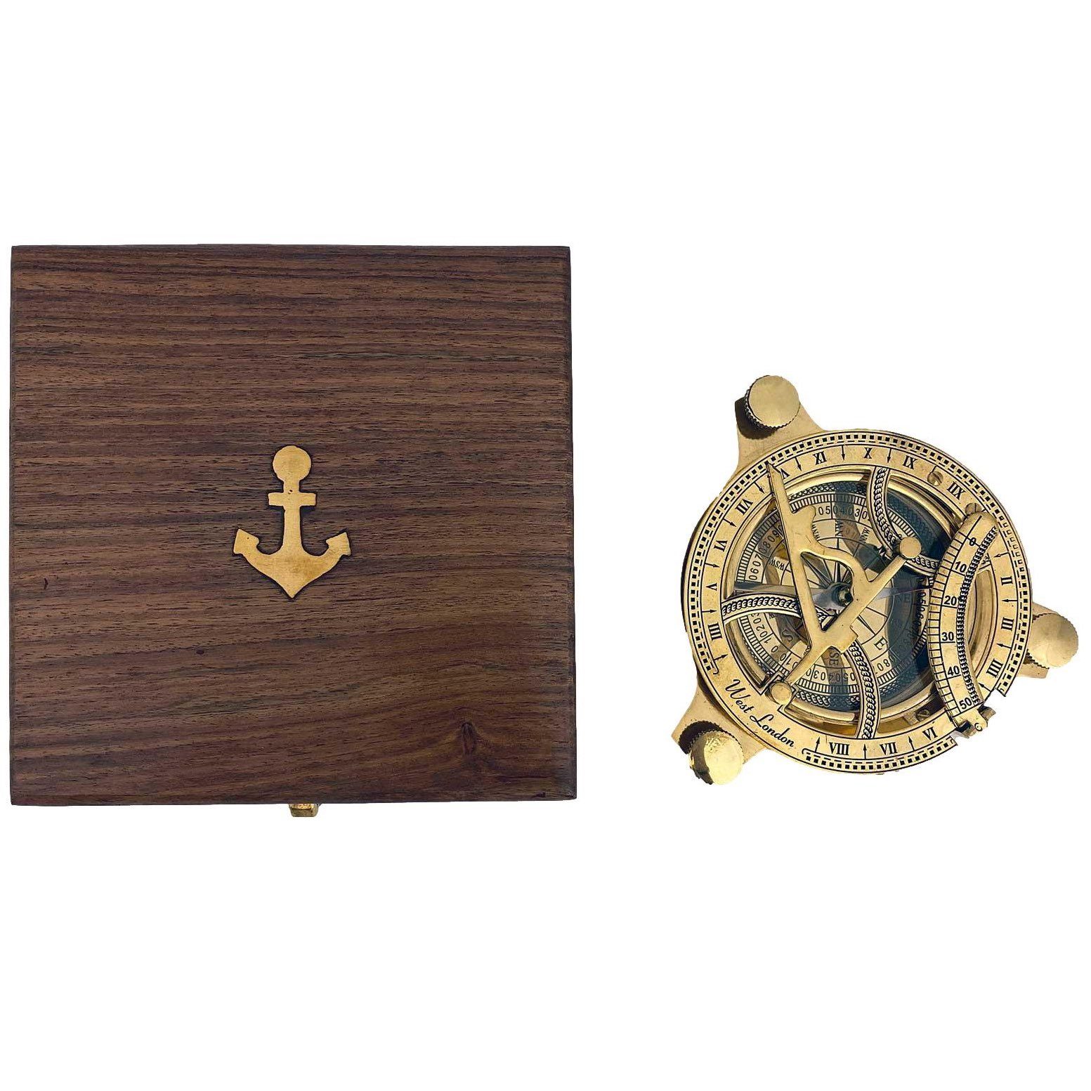 Aubaho Maritim Kompass Schiff Sonnenuhr Box Navigation Messing Kompass Dekoration mit