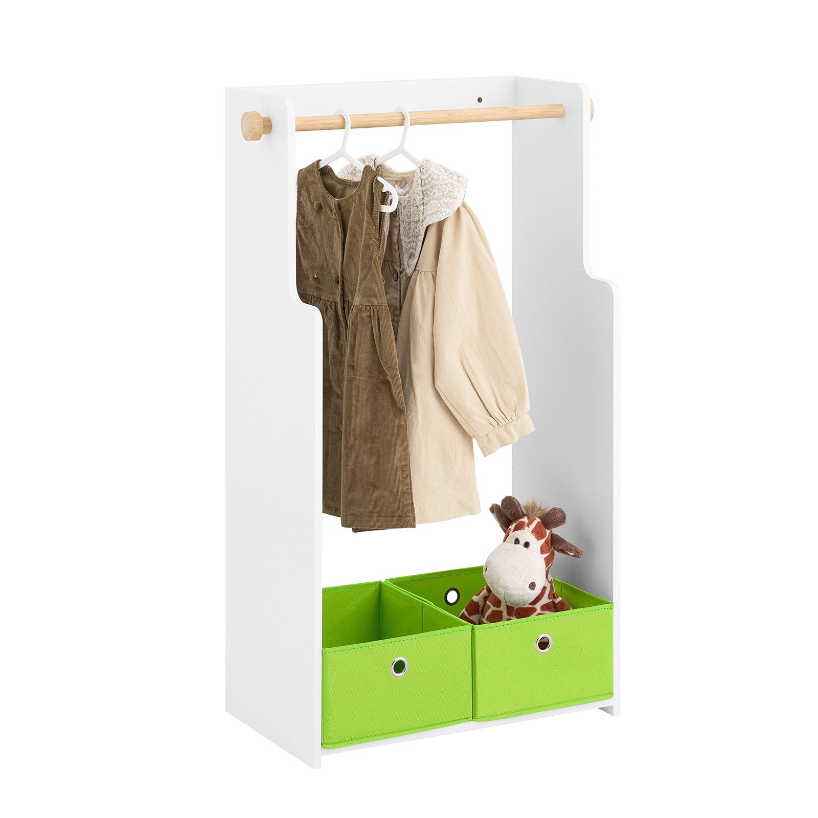 SoBuy Kinderkleiderschrank KMB109 Kindergarderobe mit 2 günstig online kaufen