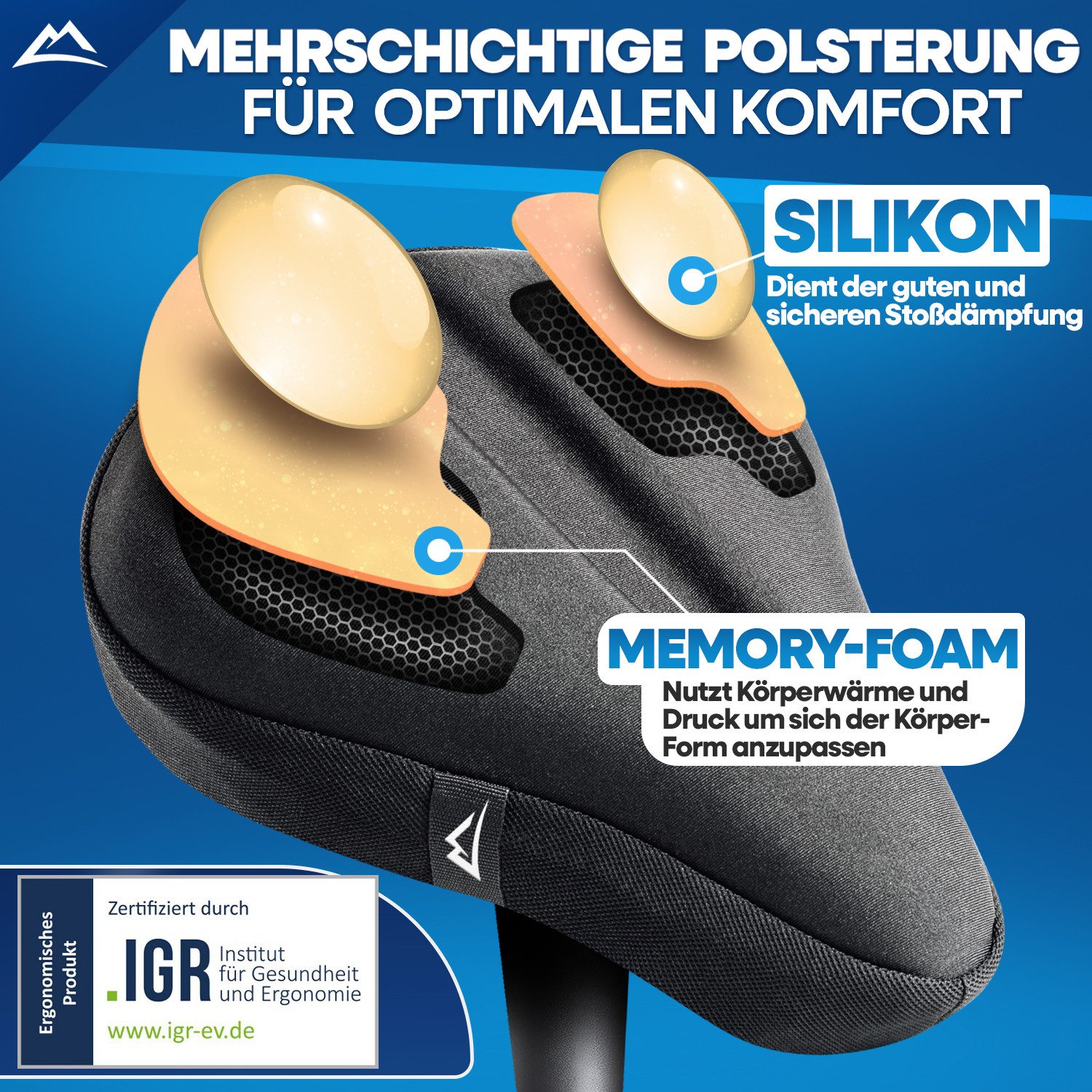 Nextcover Sattelbezug Universal Gel Sattelbezug Fahrrad inkl. Regenschutz