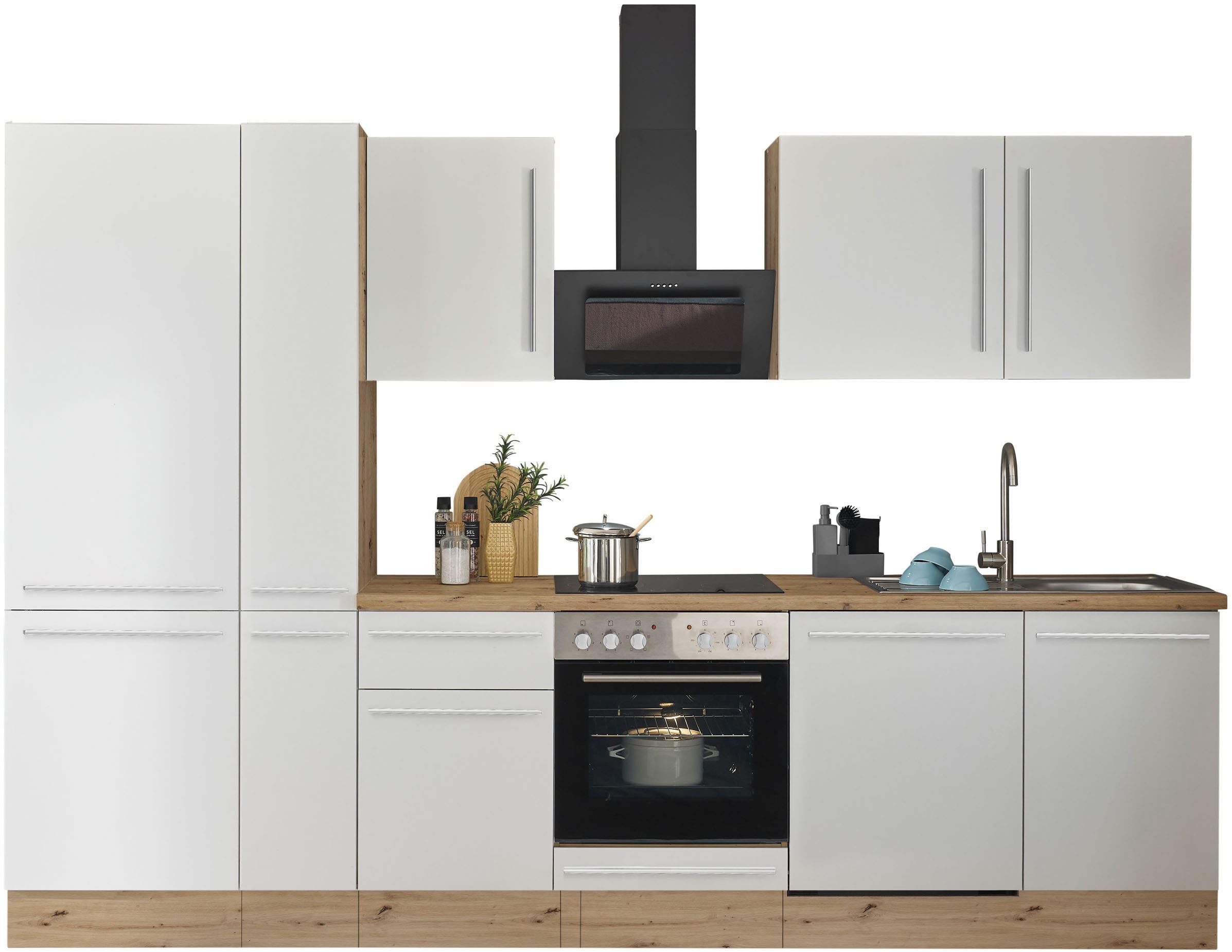 KOCHSTATION Küchenzeile Florida, Breite 310 cm, wahlweise mit E-Geräten,Sof günstig online kaufen