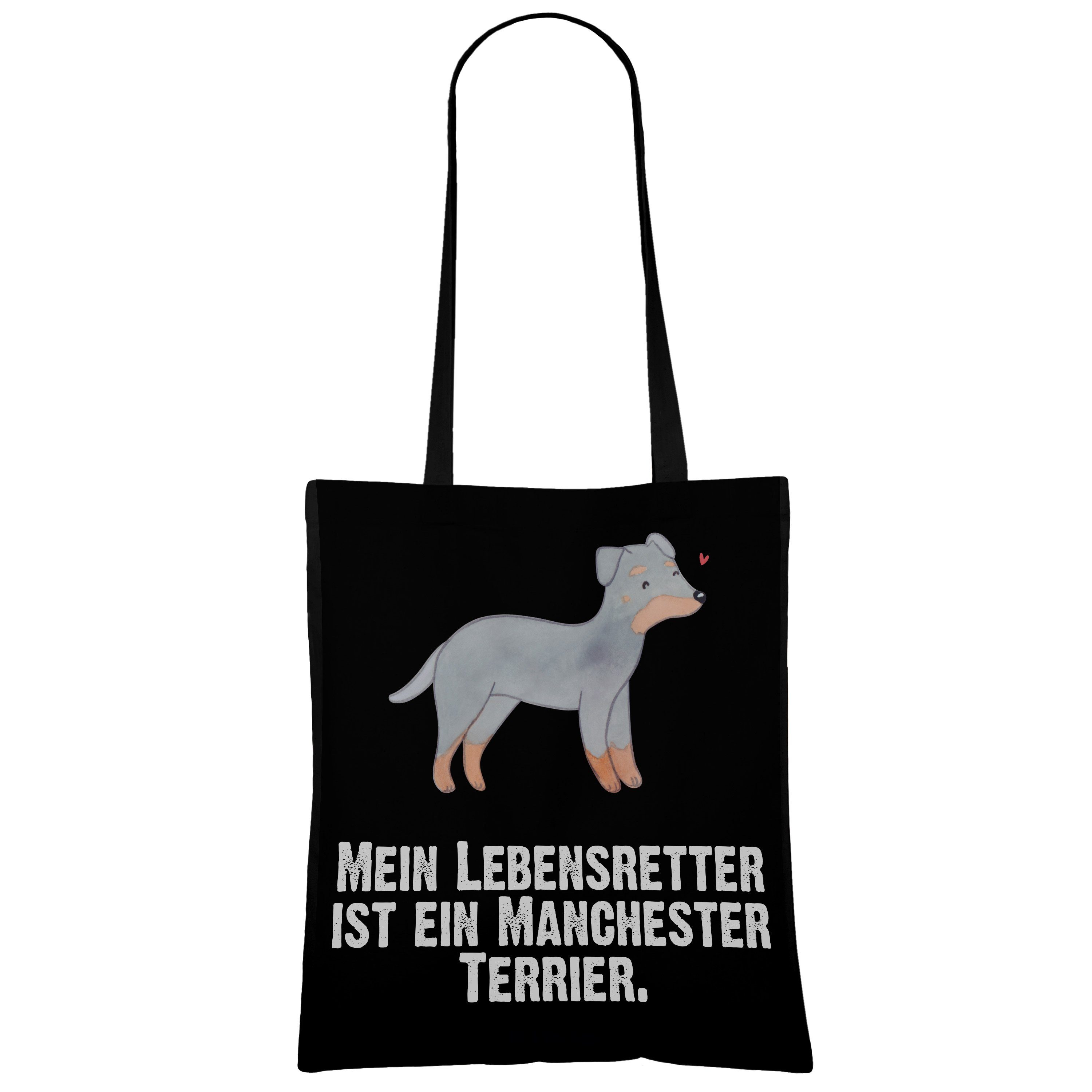 Mr. Schwarz - (1-tlg) & Terrier Geschenk, - Manchester Tierfreund, Mrs. Panda Lebensretter Beu Tragetasche