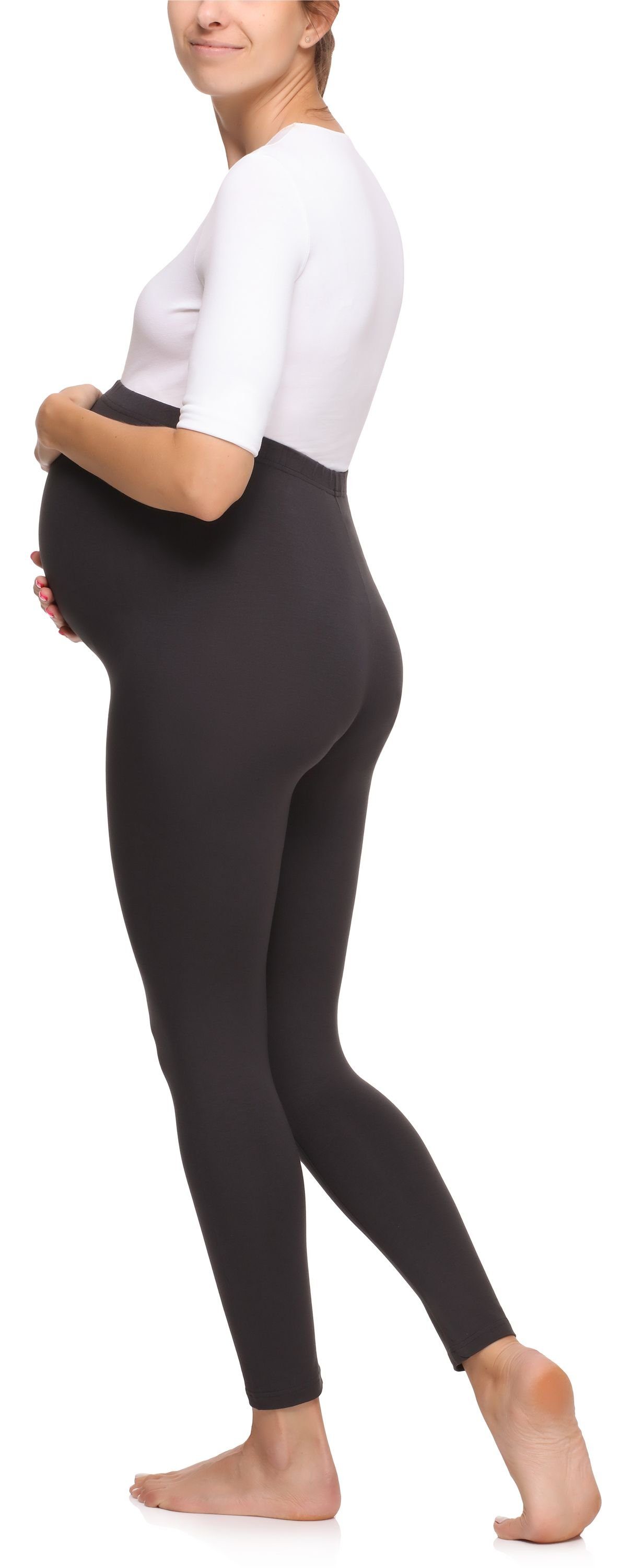 Merry Style Umstandsleggings Damen Lange Umstandshose aus Viskose MS10-297 (1-tlg) elastischer Bund