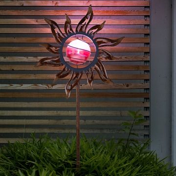 etc-shop LED Solarleuchte, LED Solar Lampen Garten Steck Leuchten Schmetterling Mond Sonne Hahn