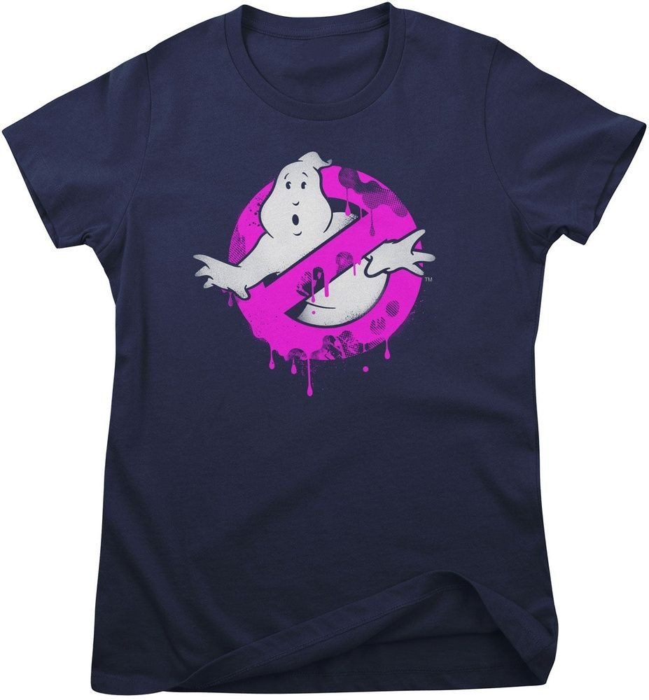 Ghostbusters T-Shirt Ghostbusters Pink Drip Logo Girly Tee