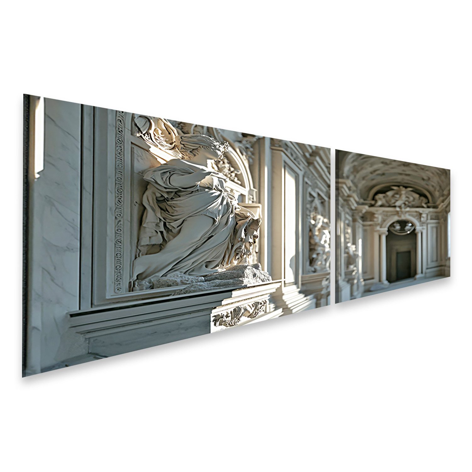 islandburner Leinwandbild, Klassische Marmorstatuen in barocker Architektur