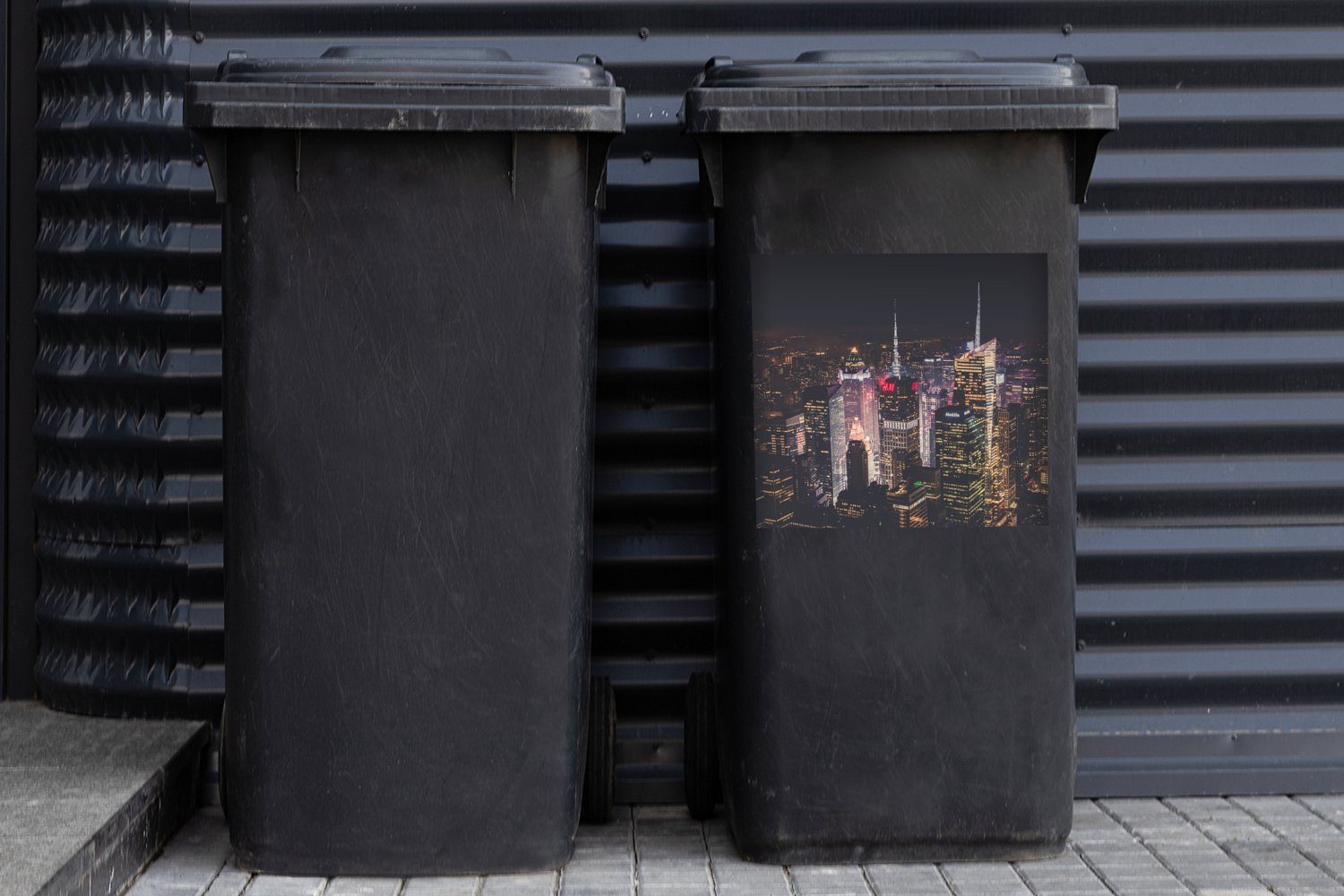 Beleuchtung Wandsticker Container, (1 Sticker, - Logo - Abfalbehälter New MuchoWow York Mülleimer-aufkleber, Mülltonne, St),