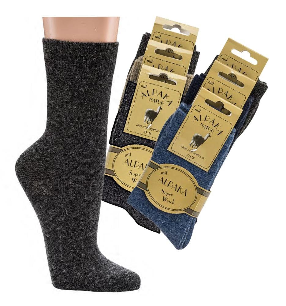 Wowerat Socken Warme Wollsocken mit Alpakawolle und Viskose bis Größe 50 (3 günstig online kaufen