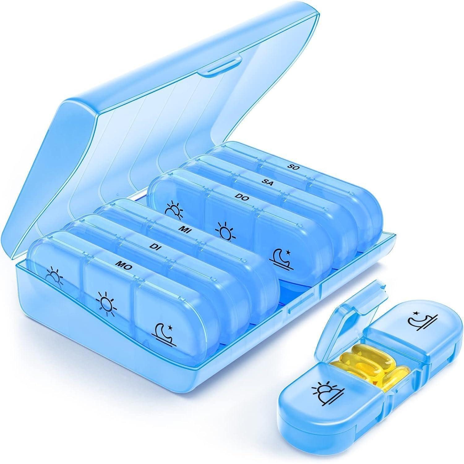 LuxusKollektion Pillendose Wöchentliche Pillendose 7 Tage 3 Fächer tragbare Tablettenbox große