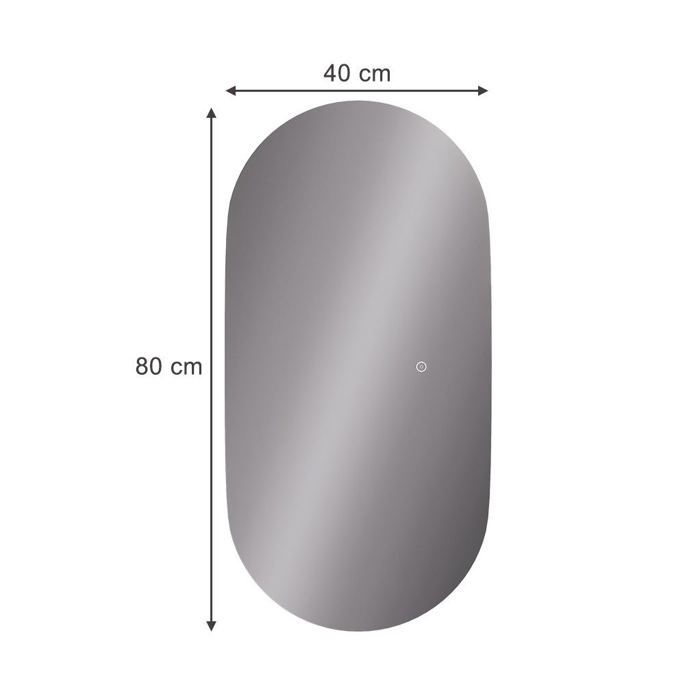 Vicco Badspiegel Miral, Glas, 80 x 40 cm mit Backlight Beleuchtung (1-St)