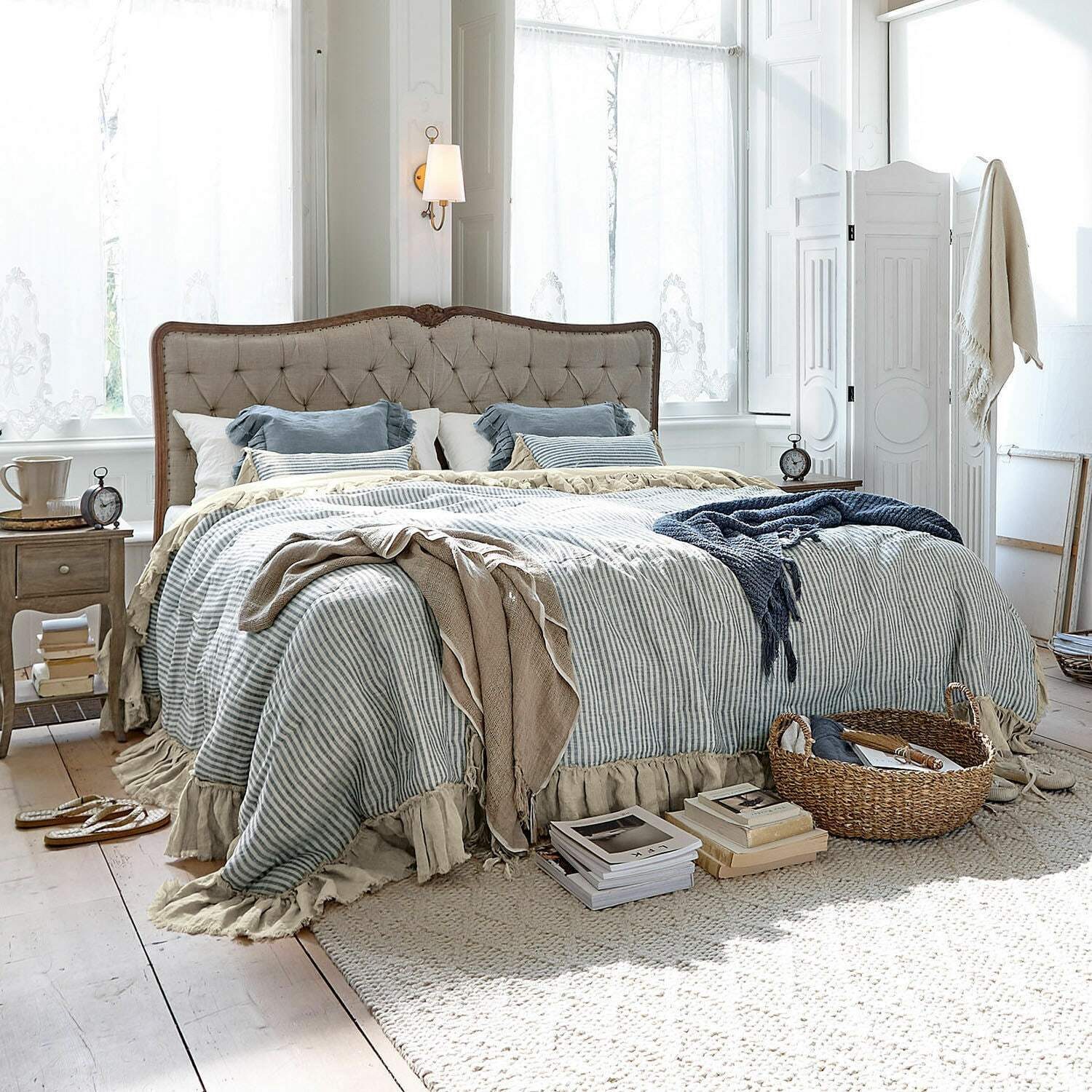 Mirabeau Tagesdecke Quilt Alexane blau/weiß