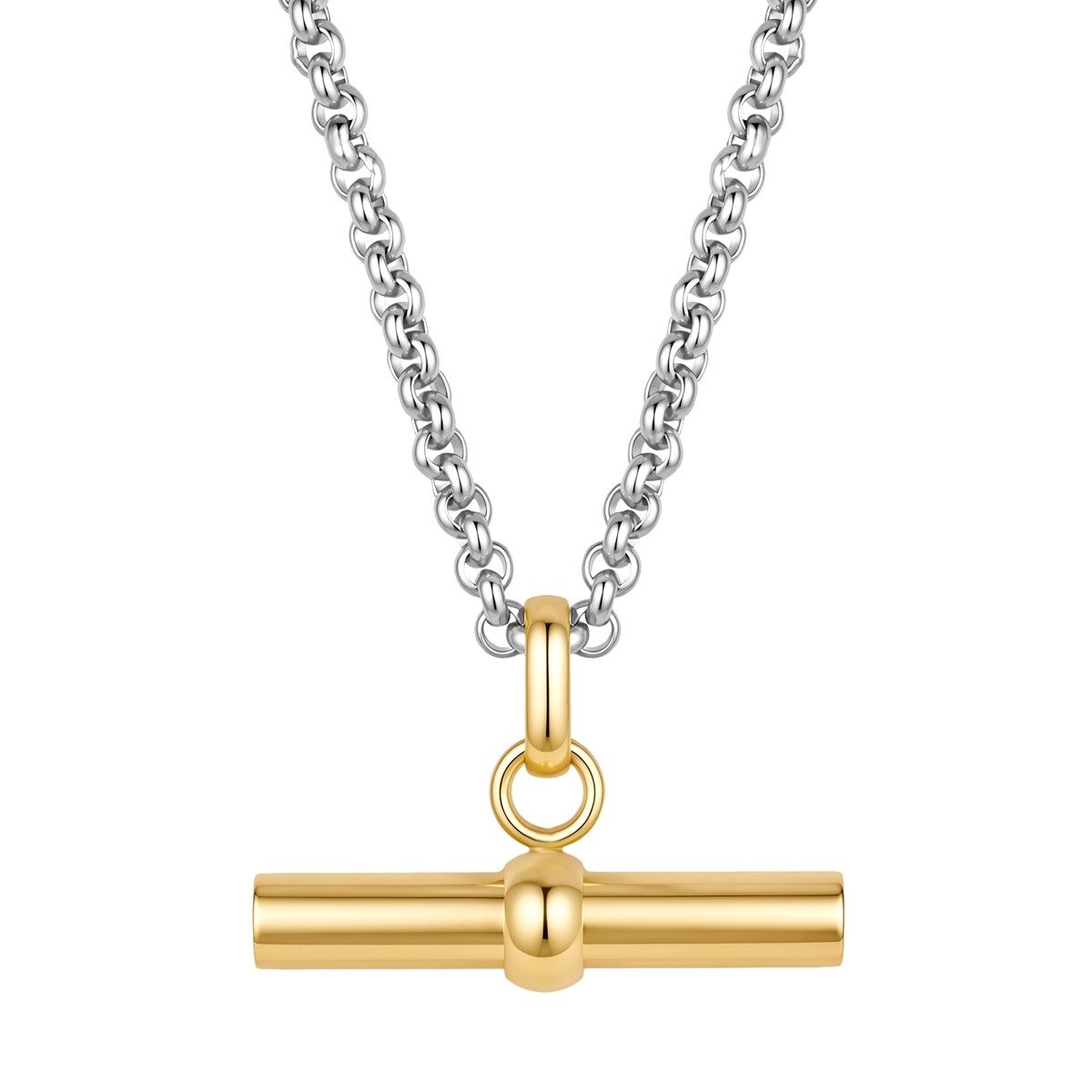 Lulu & Jane Edelstahlkette T-Bar gelbgold